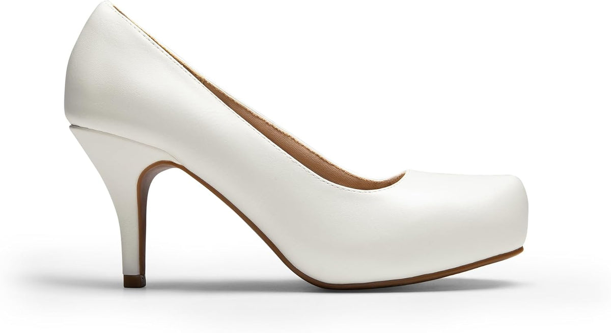 DREAM PAIRS Women's Low Platform Stiletto Heels Pumps | Classic Elegant Versatile Heels Dress Comfortable Closed Toe Pumps Shoes for Wedding Party Walking Brithday Work Office Daily