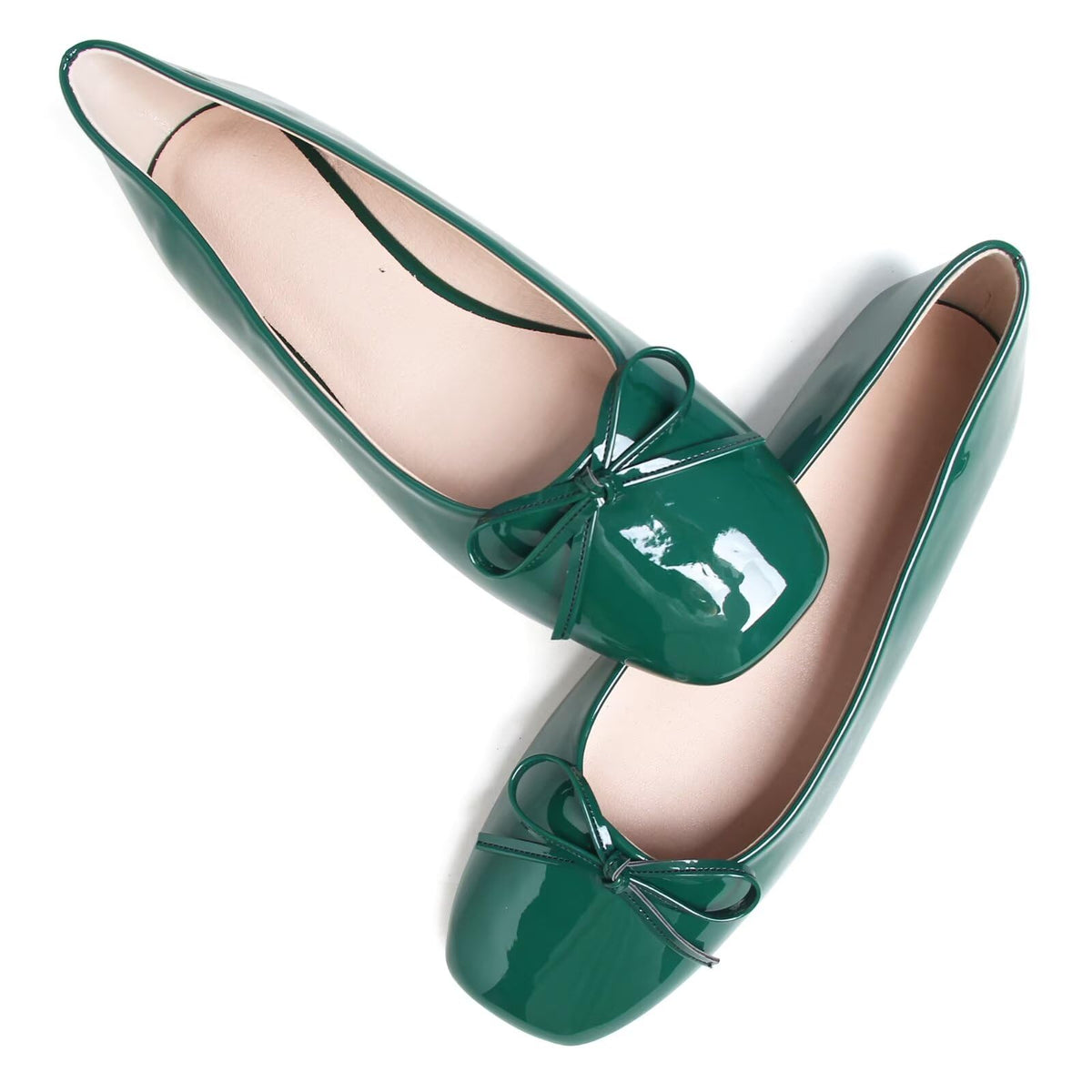 Dear Time Women's Casual Foldable Ballet Flats Square Toe Ballerina Flats Shoes Comfortable