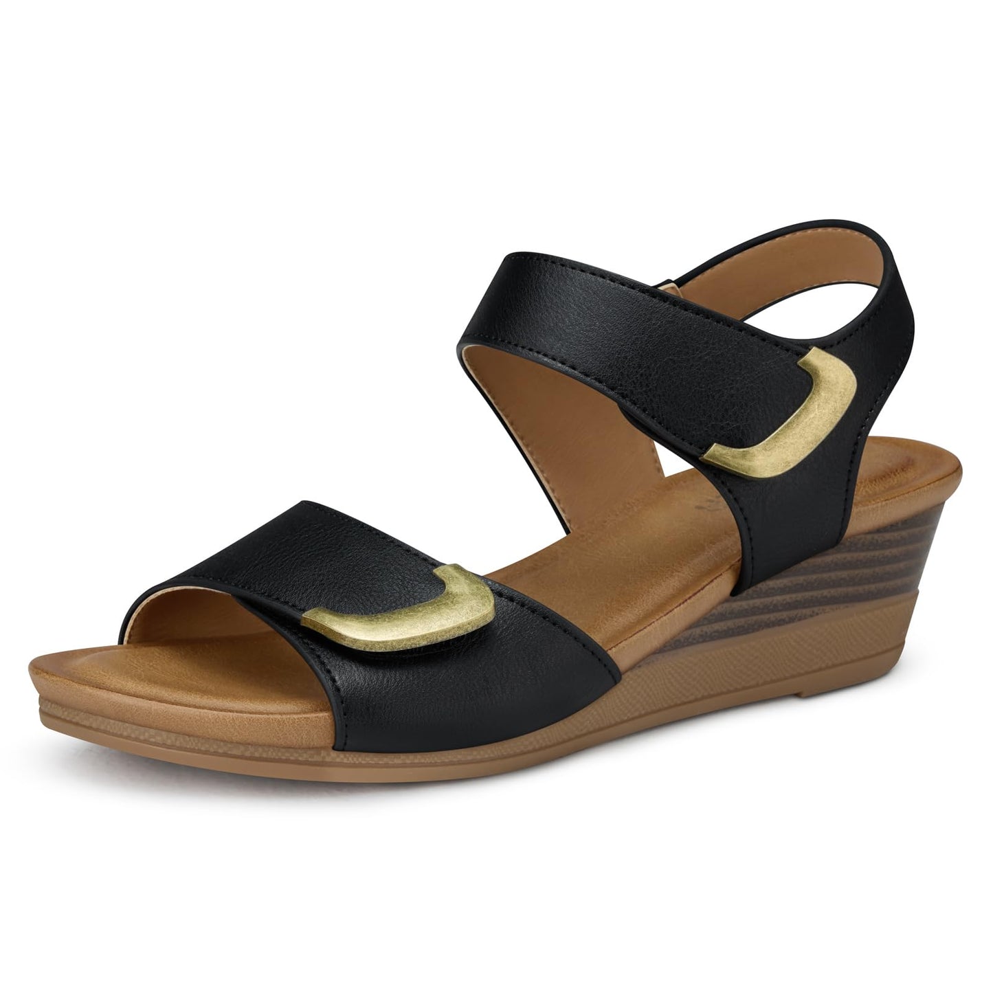 SHIBEVER Wedge Sandals for Women: Comfortable Dressy Casual Womens Shoes | Summer Walking Dress Comfort Slip On Trendy 2026 Fashion Cushioned Soft Work Outdoor Vacation Travel Shopping Ladies Sandal
