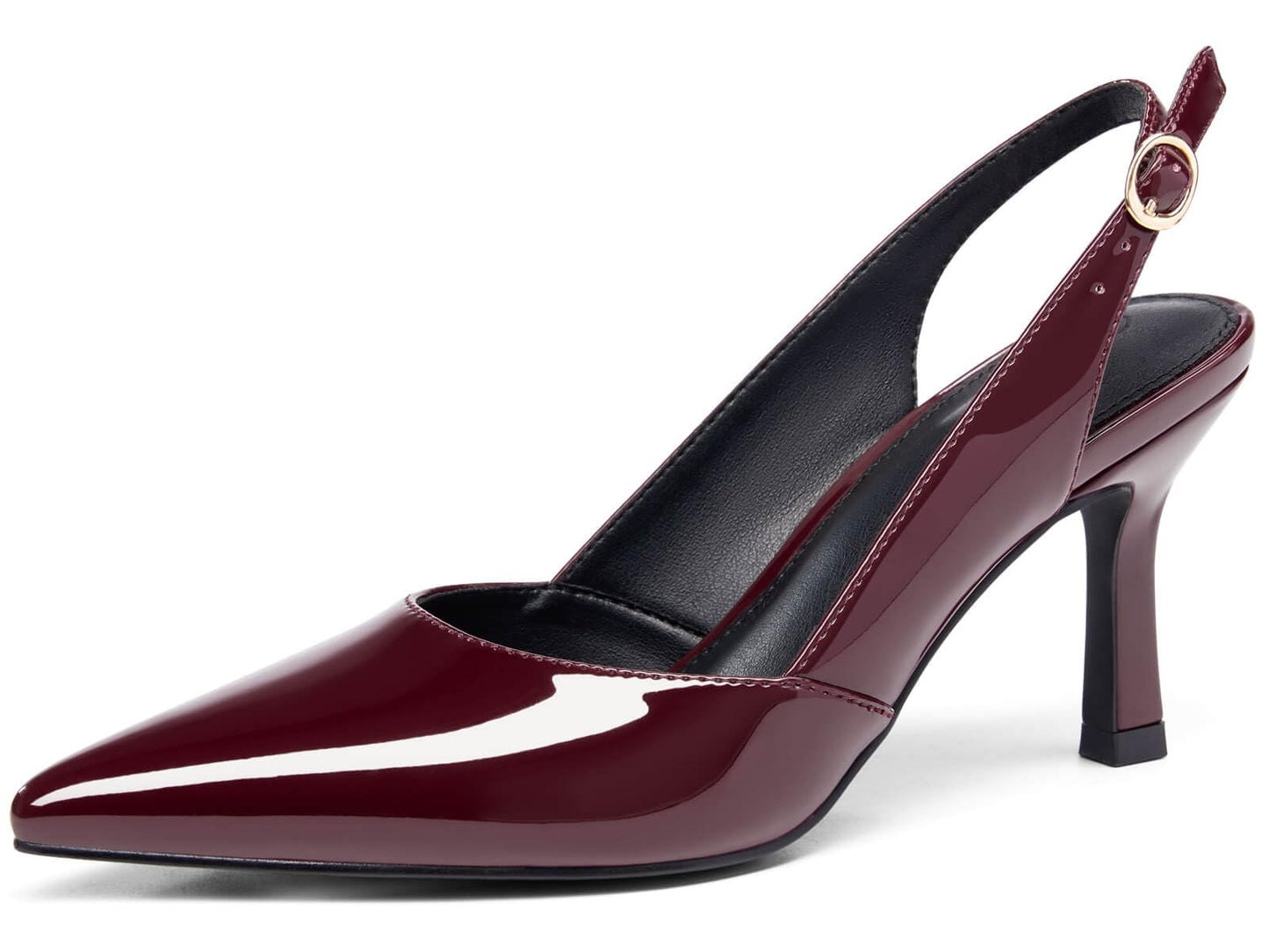 Rilista Women's Slingback Kitten Heels Closed Pointed Toe Backless Wedding Party Dress Pumps Shoes