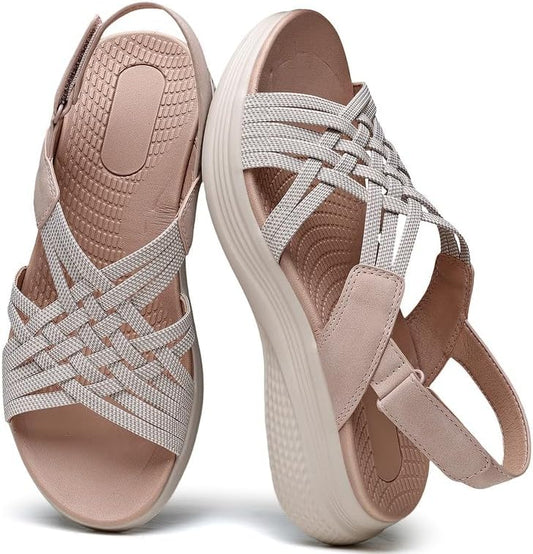 ziitop Women's Sandals Women Footwear Ladies Summer Sandals with Arch Support Comfortable Walking Beach shoes Flat Wedge for Dressy Vacation Travel Office Party Shopping Dating Nursing Water Sports