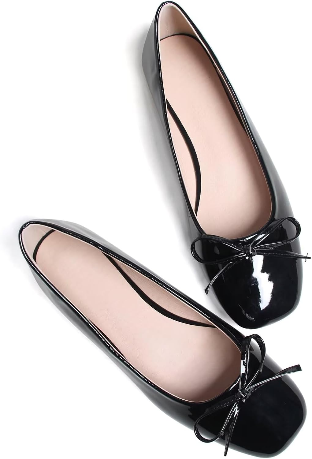 Dear Time Women's Casual Foldable Ballet Flats Square Toe Ballerina Flats Shoes Comfortable