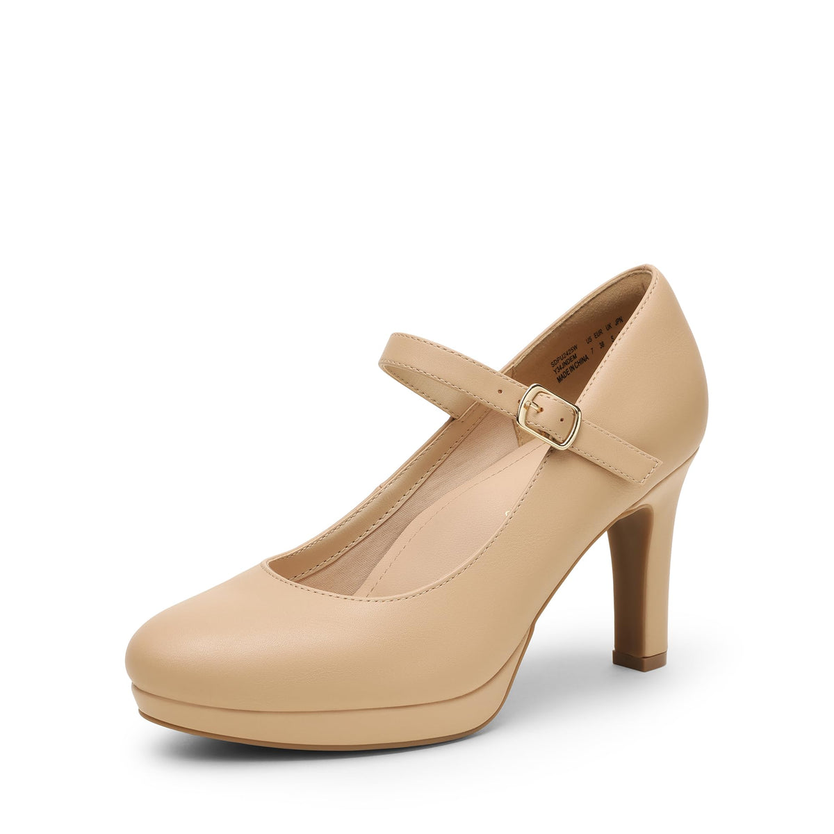 DREAM PAIRS Womens Dressy High Heels Mary Jane Pumps | 3.5" high paltform heel with 3D arch support memory foam resilient latex insole anti-slip grippy TPR sole closed round toe