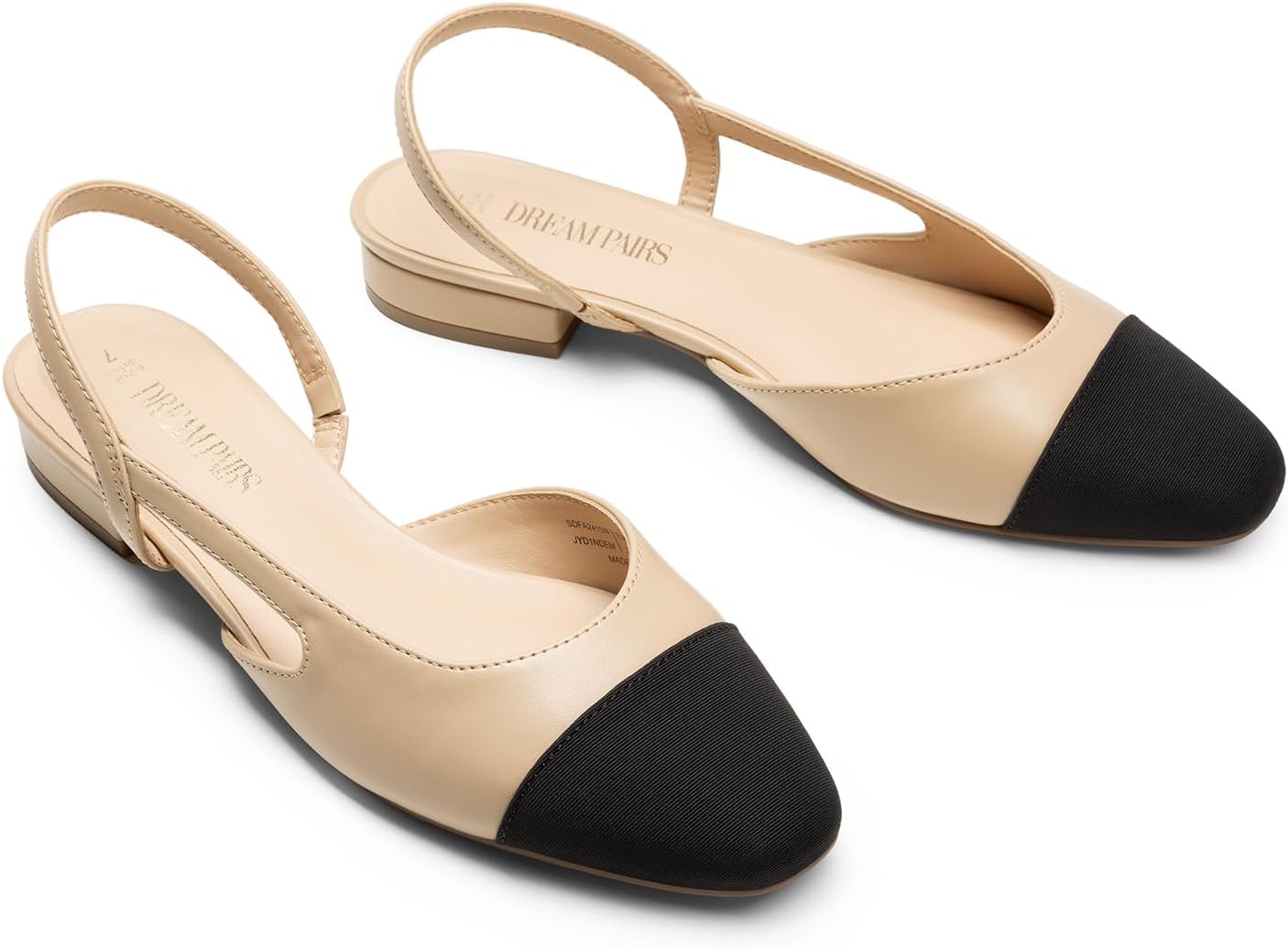 DREAM PAIRS Women's Slingback Ballet Flats | Dressy Flats Low Heel Dress Shoes for Business Casual Work Office Wedding Party, 0.98-inch Low Block Heel