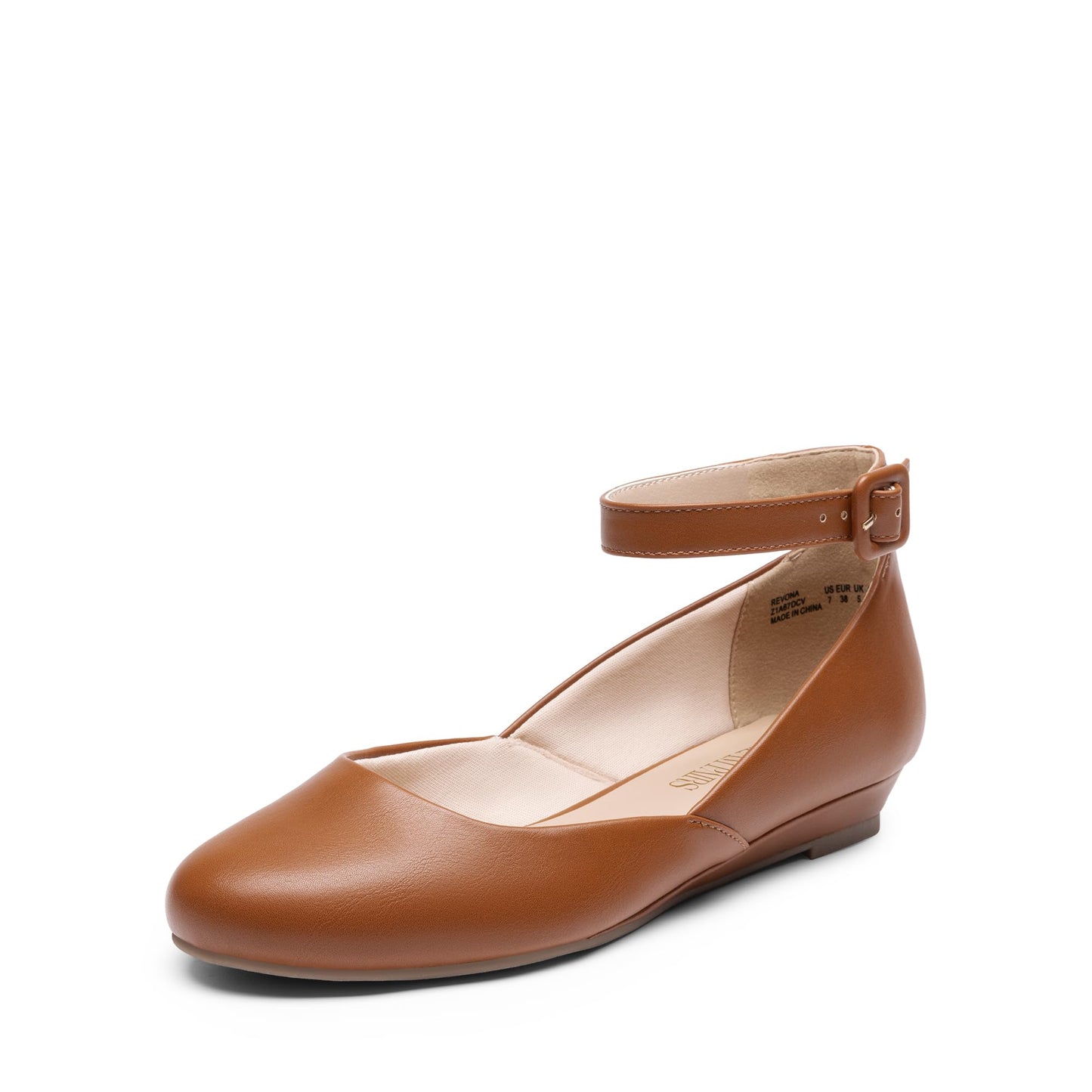 DREAM PAIRS Women's Dress Flats Ballet Low Wedge | Round Toe Flats, Ankle Strap, Comfortable Casual Flat Shoes
