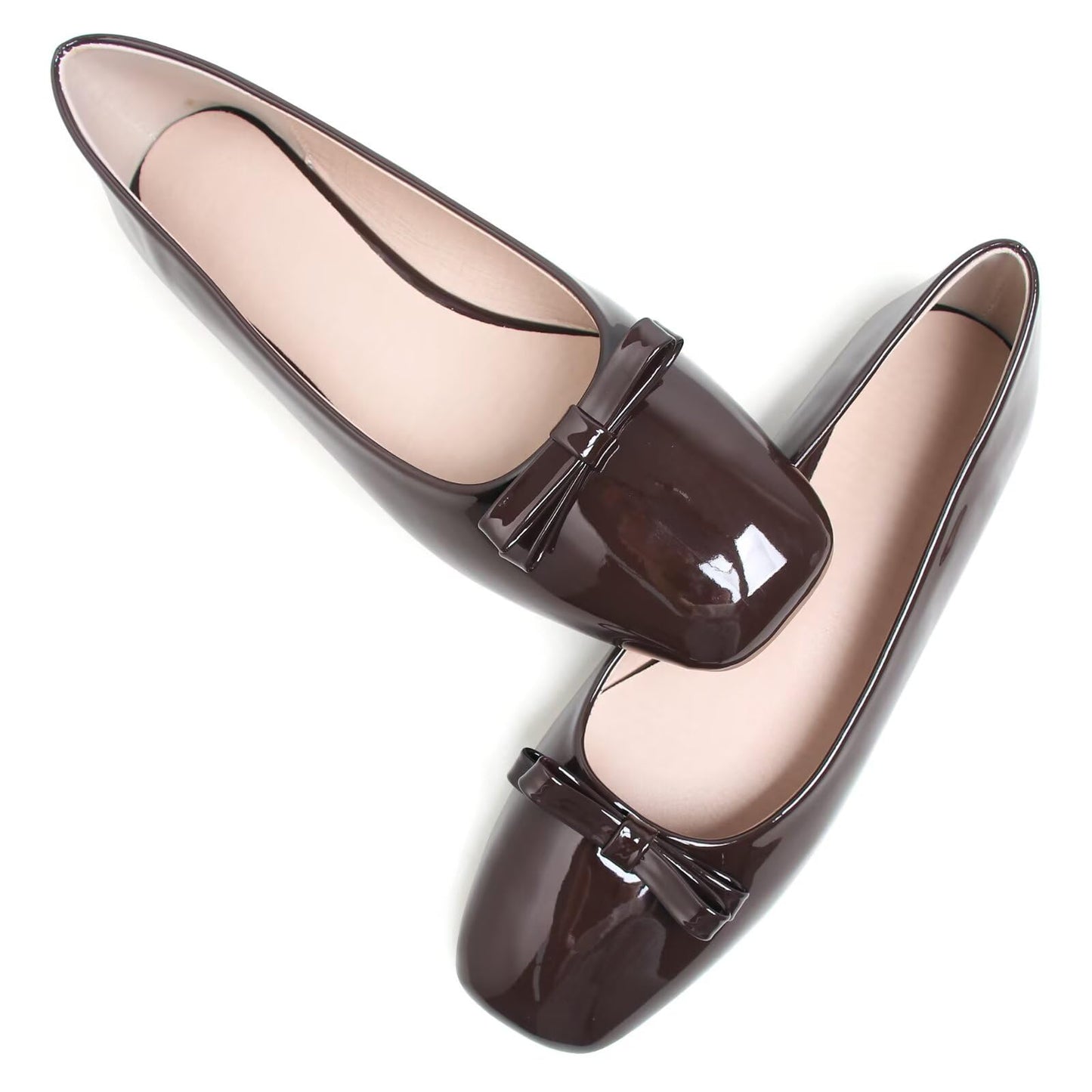 Dear Time Women's Casual Foldable Ballet Flats Square Toe Ballerina Flats Shoes Comfortable
