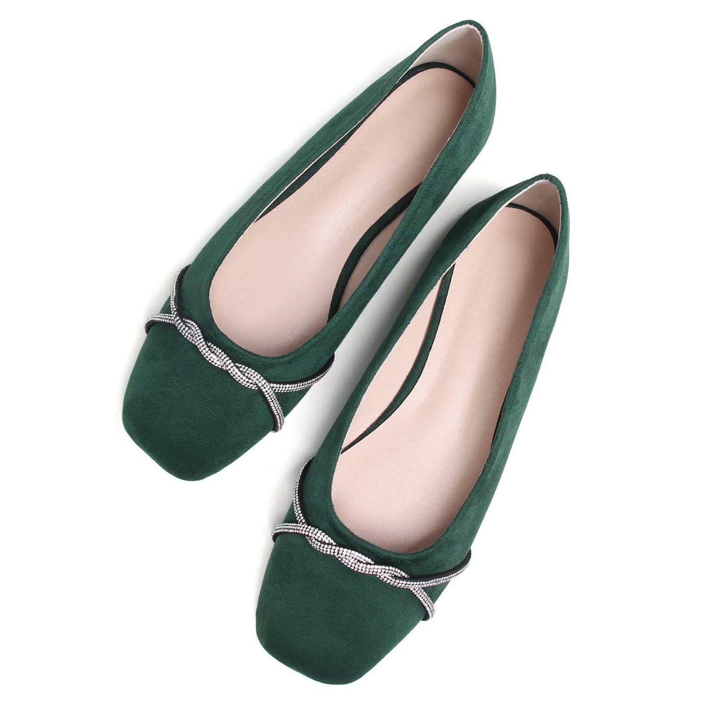 TN TANGNEST Womens Casual Flats Chain Ballet Flats | Fashion Pointed Toe Rhinestone Flats, Comfort Slip On Dress Shoes for Business Work Office Wedding Party
