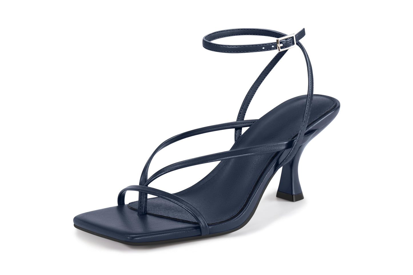 PiePieBuy Women's Lace Up Heeled Sandals Square Flip Flop High Heels Strappy Party Shoes