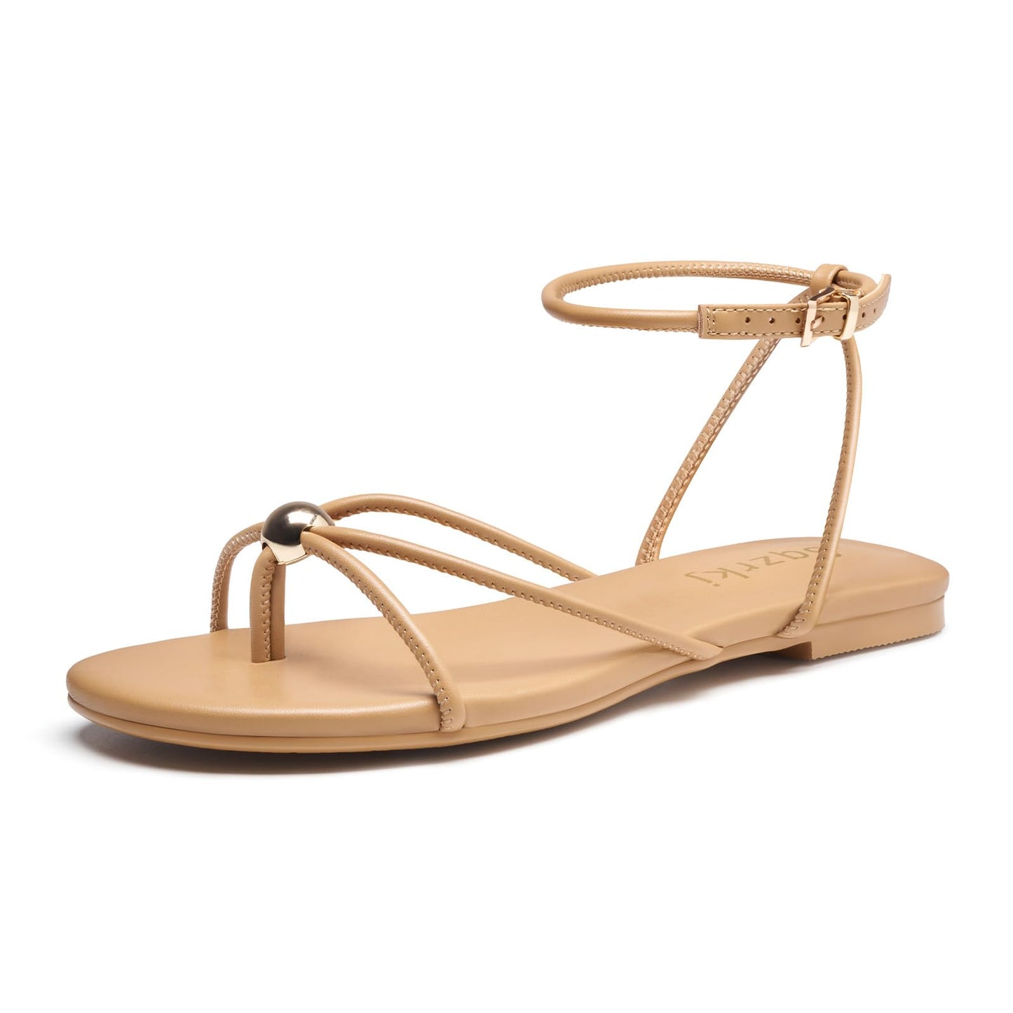 Strappy Flat Sandals for Women Comfortable Open Toe Ankle Strap Thong Sandals Summer Beach Dressy Shoes
