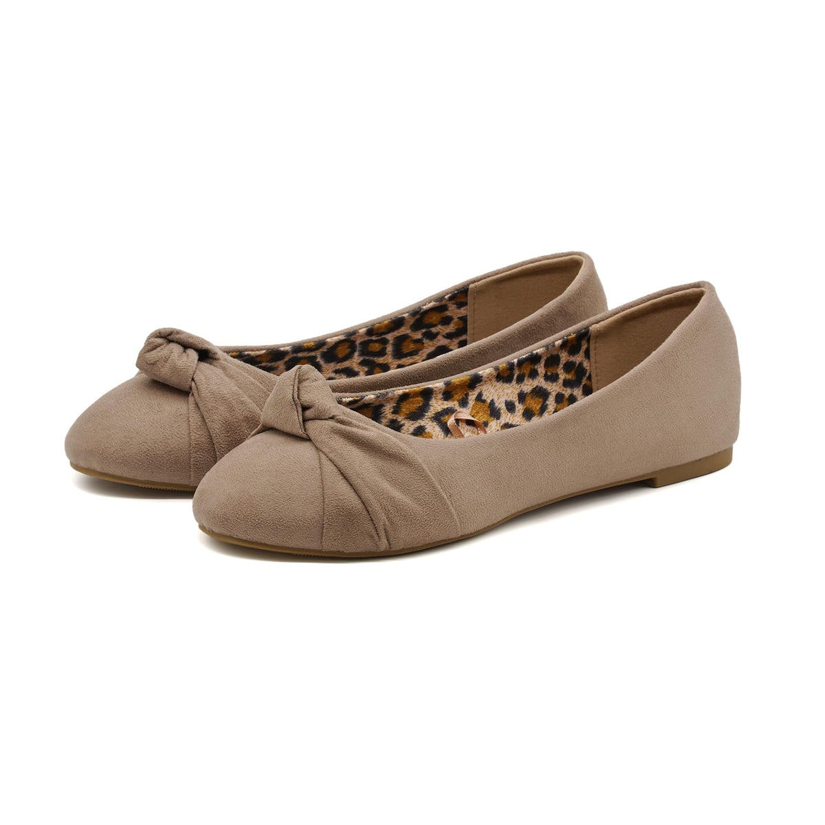 Epic Step Ballet Flats for Women, Comfortable Slip on Faux Suede Round Toe, Ballerina Dressy Flat Shoes