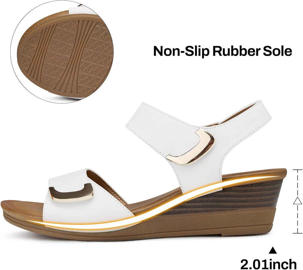 SHIBEVER Wedge Sandals for Women: Comfortable Dressy Casual Womens Shoes | Summer Walking Dress Comfort Slip On Trendy 2026 Fashion Cushioned Soft Work Outdoor Vacation Travel Shopping Ladies Sandal