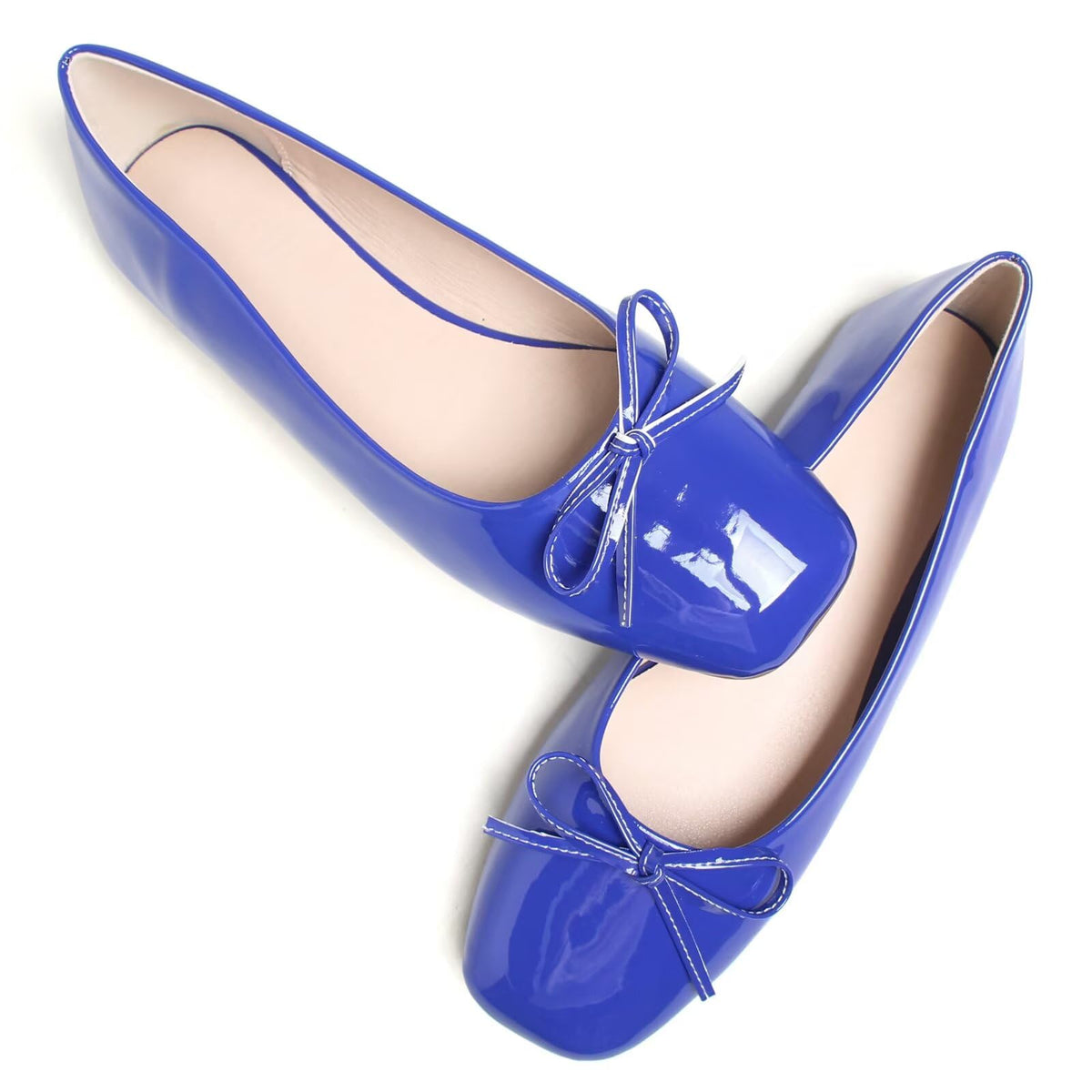 Dear Time Women's Casual Foldable Ballet Flats Square Toe Ballerina Flats Shoes Comfortable