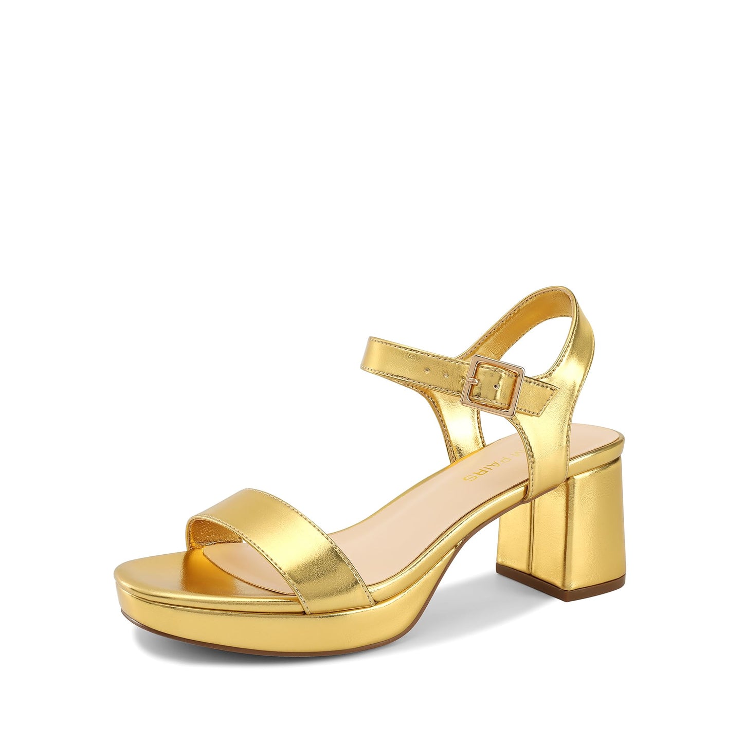 DREAM PAIRS Women's Platform Block Chunky Heels Sandals | Open Square Toe Ankle Strap Heel Fashion Wedding Party Dress Sandals Shoes 2.56-inch Block Heel and a 0.71-inch Platform