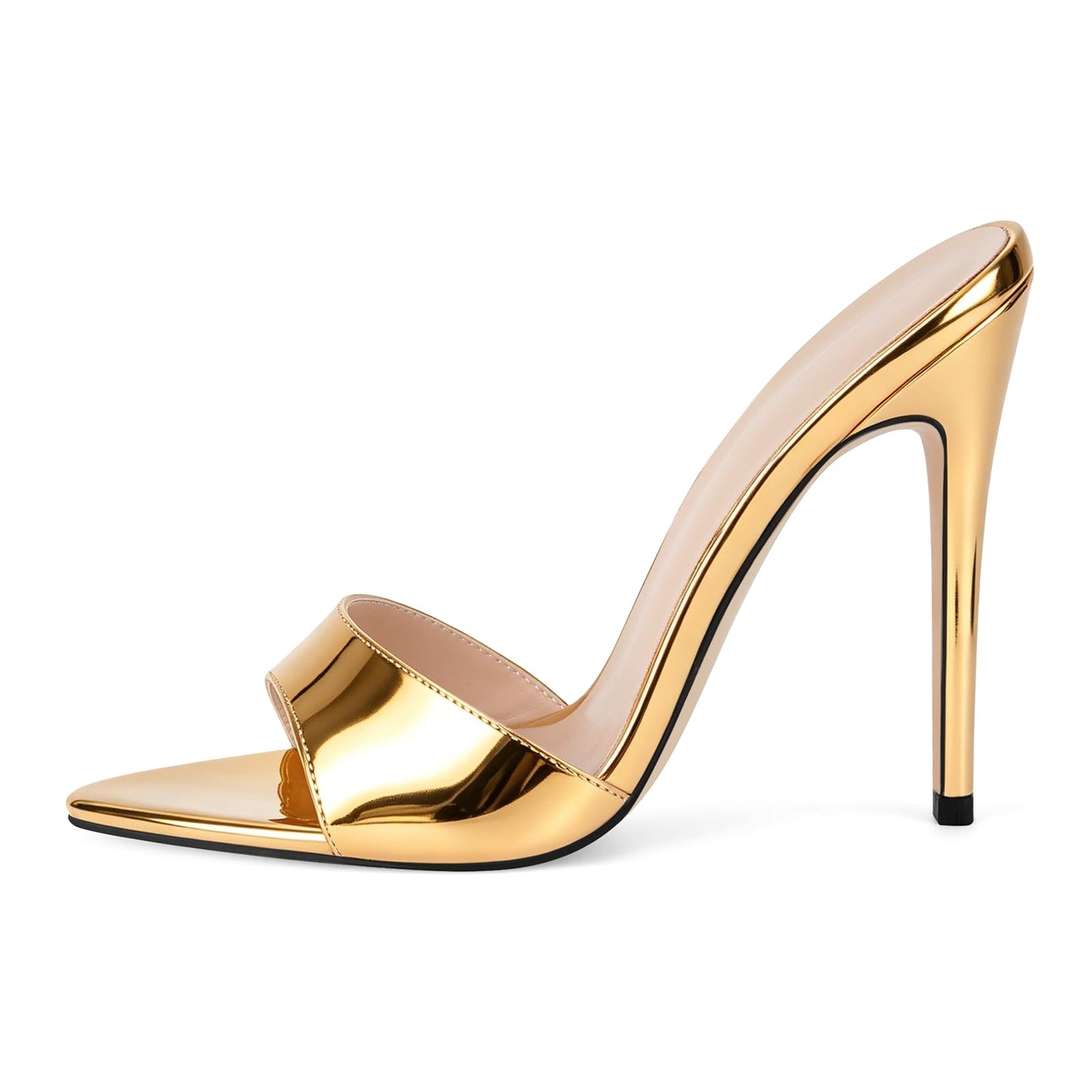 Only maker Heeled Slide Sandals for Women Open Toe Stiletto Mules | Pointed Open Toe, High Heels Slip-On, Dress Shoes, for Party Evening Club & Formal Outfits