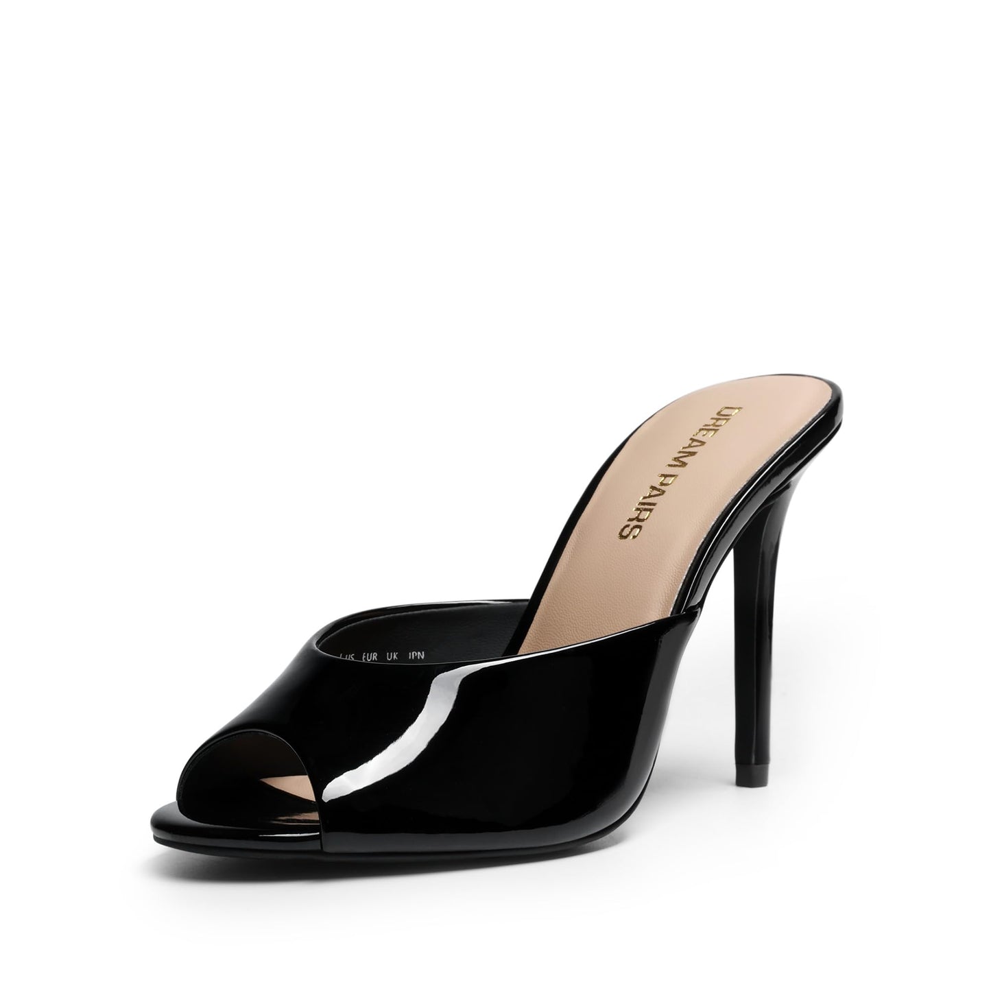 DREAM PAIRS Women's Peep Toe Mule Heel Sandal | chic sexy 3.94 inch high heels,stiletto open round peep toe mules, slip on dress shoes, for party dressy prom wedding
