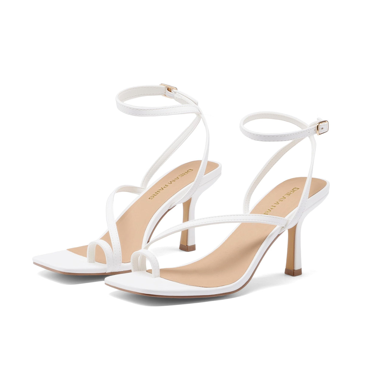 DREAM PAIRS Women's Kitten Low Heel Sandals | Square Open Toe Adjustable Ankle Strappy Summer Sandals, Flip Flop Fashion and Comfortable Dressy Shoes 2026 for Daily Party