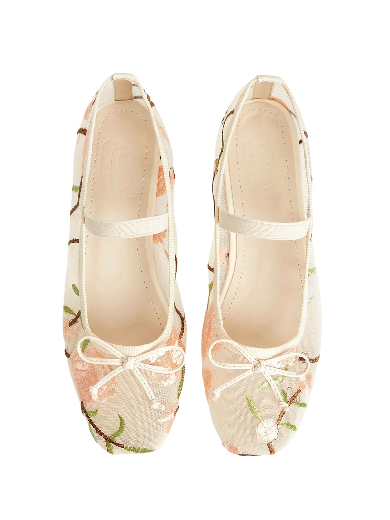 BEAUDRM Women's Polka Dots Mesh Ballet Flats Cute Lace Ballerina Flats | Closed Toe, Square Maryjane Flat, Dressy Casual Work Shoes, Leopard, Lace, Floral, Wedding