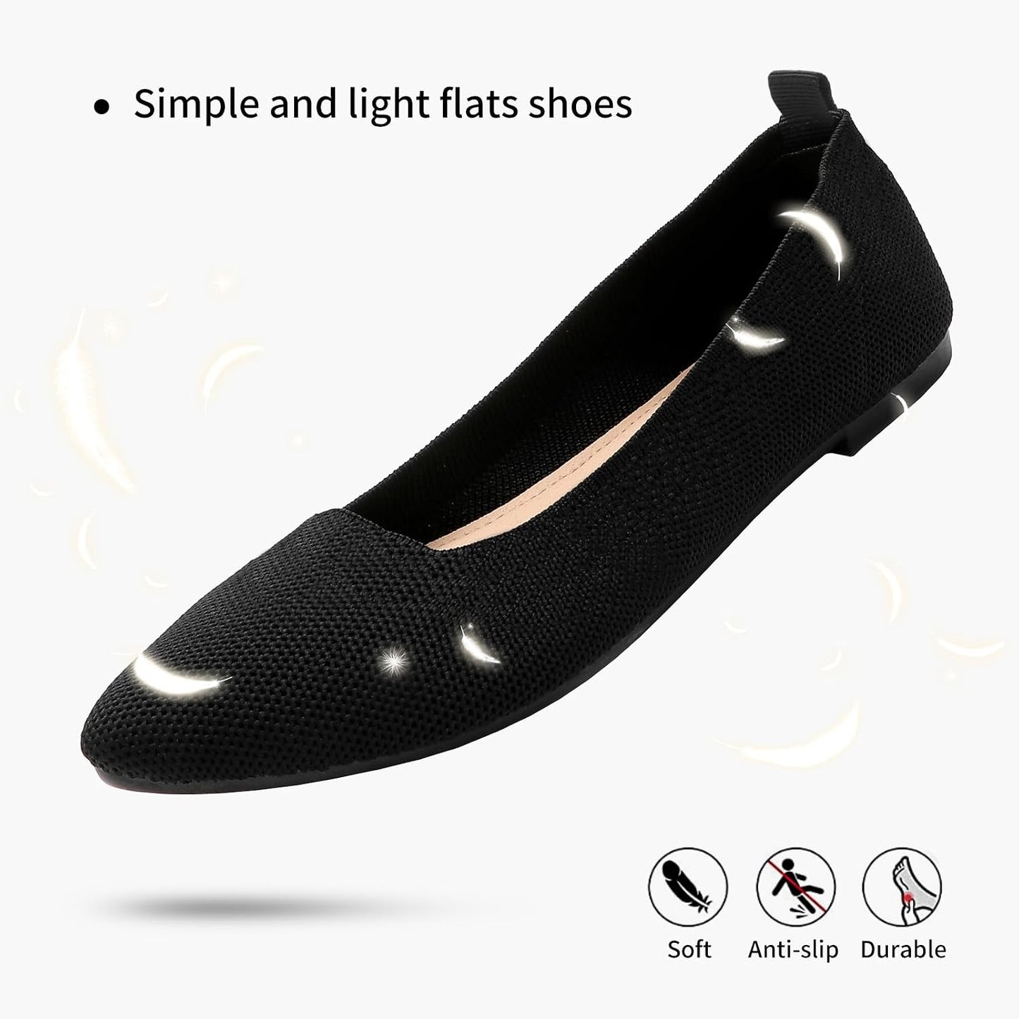 Shupua Women's Pointed Toe Ballet Flats
