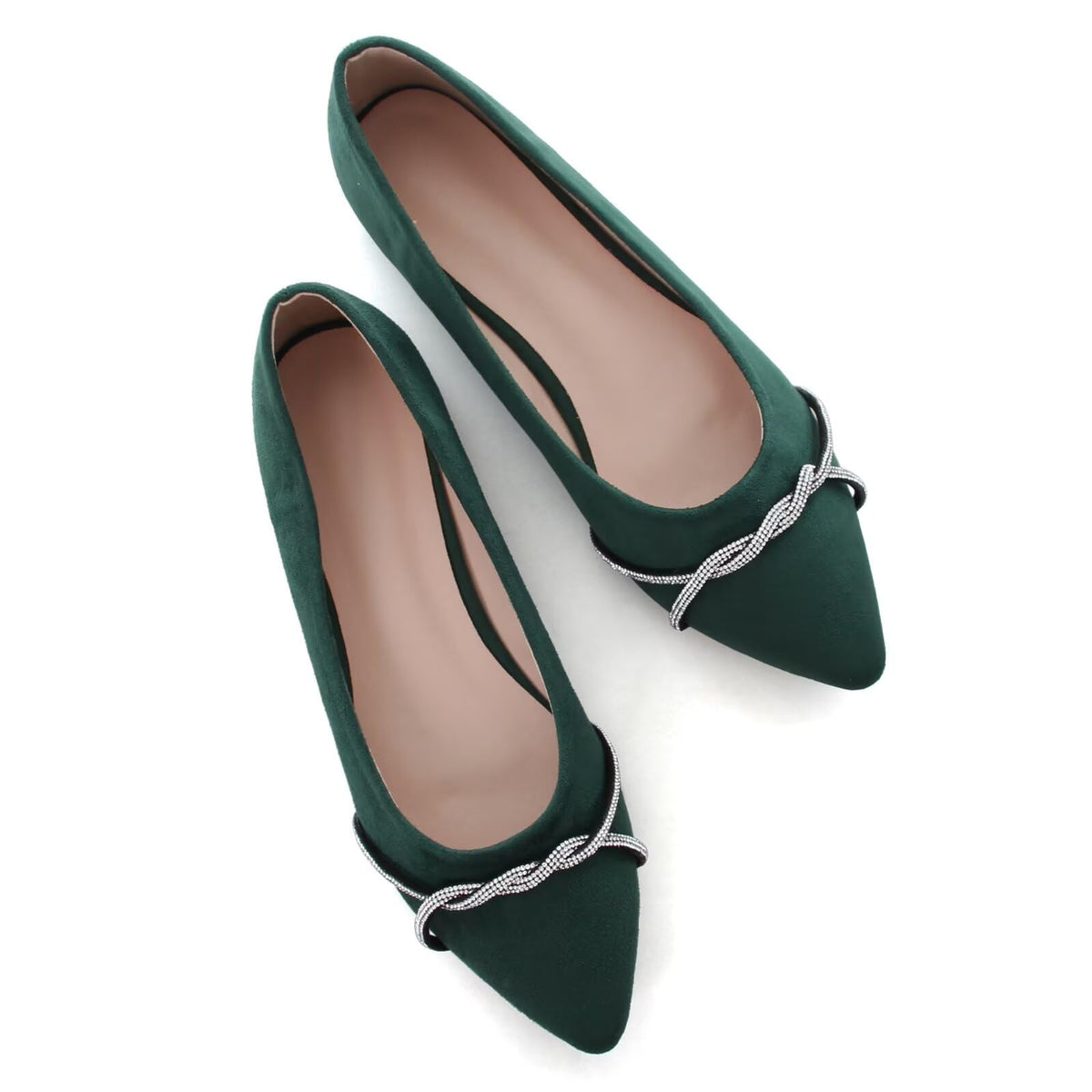 TN TANGNEST Womens Casual Flats Chain Ballet Flats | Fashion Pointed Toe Rhinestone Flats, Comfort Slip On Dress Shoes for Business Work Office Wedding Party