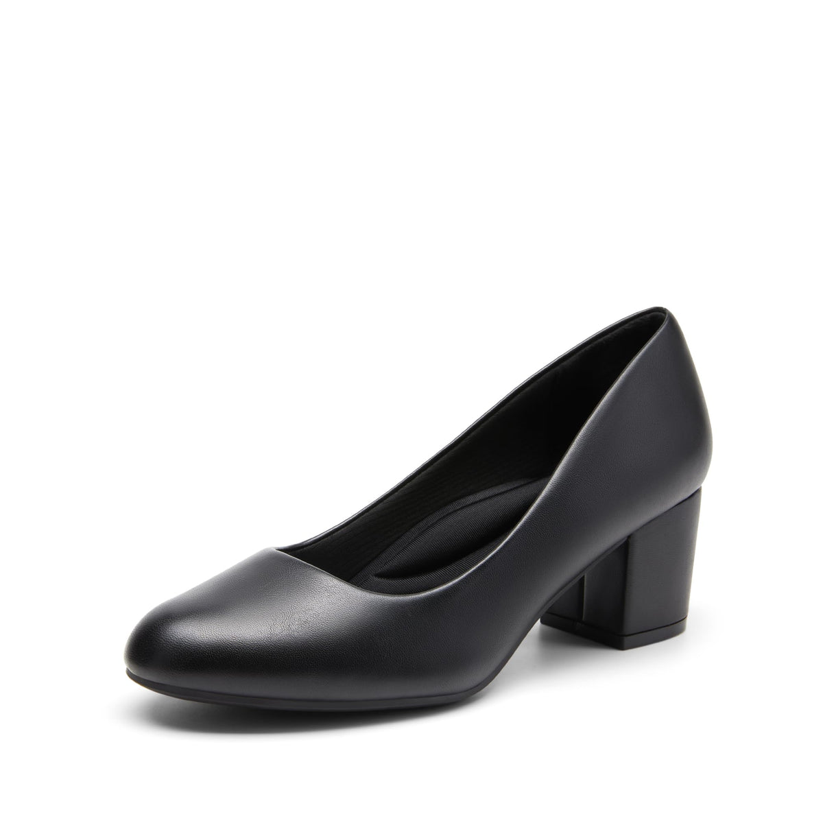 DREAM PAIRS Women's Block Heel Pumps Round Toe Dress Shoes | 2.24 inch chunky heel pumps with a 3D cushioned insole and non-slip outsole for commuting, parties and everyday wear