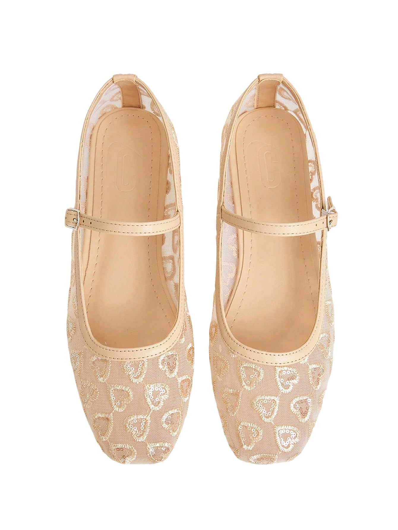 BEAUDRM Women's Polka Dots Mesh Ballet Flats Cute Lace Ballerina Flats | Closed Toe, Square Maryjane Flat, Dressy Casual Work Shoes, Leopard, Lace, Floral, Wedding