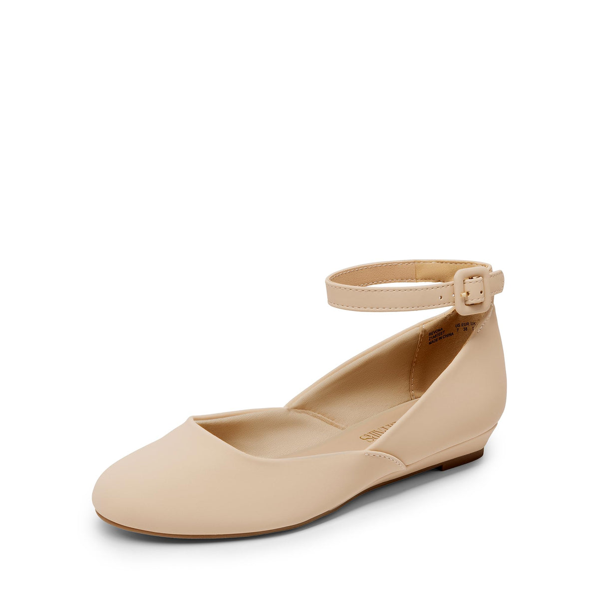 DREAM PAIRS Women's Dress Flats Ballet Low Wedge | Round Toe Flats, Ankle Strap, Comfortable Casual Flat Shoes