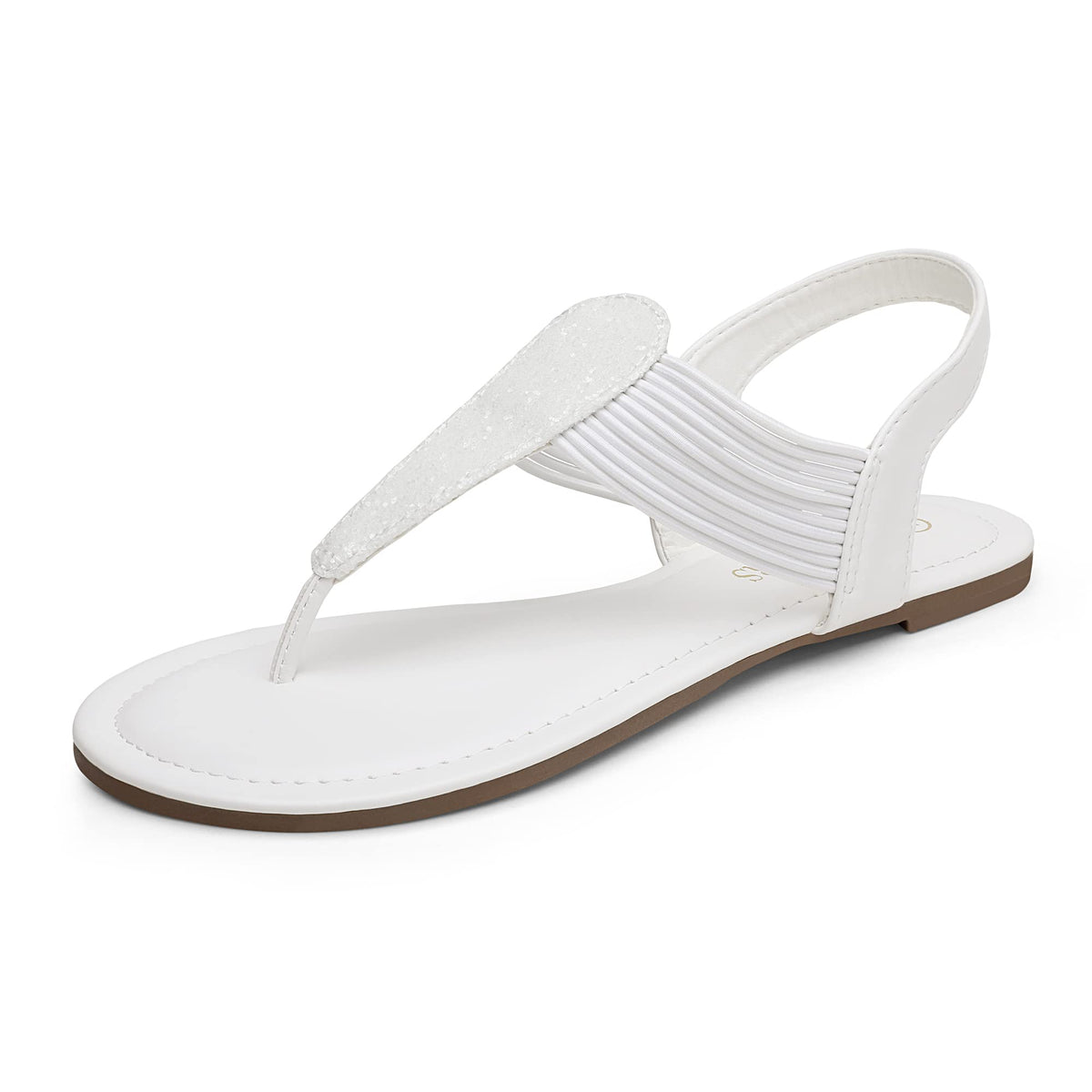 DREAM PAIRS Women's Flat Ankle Strap Sandals | Comfortable Elastic Strappy String Thong T-Strap Dressy Summer Gladiator Sandals for Women