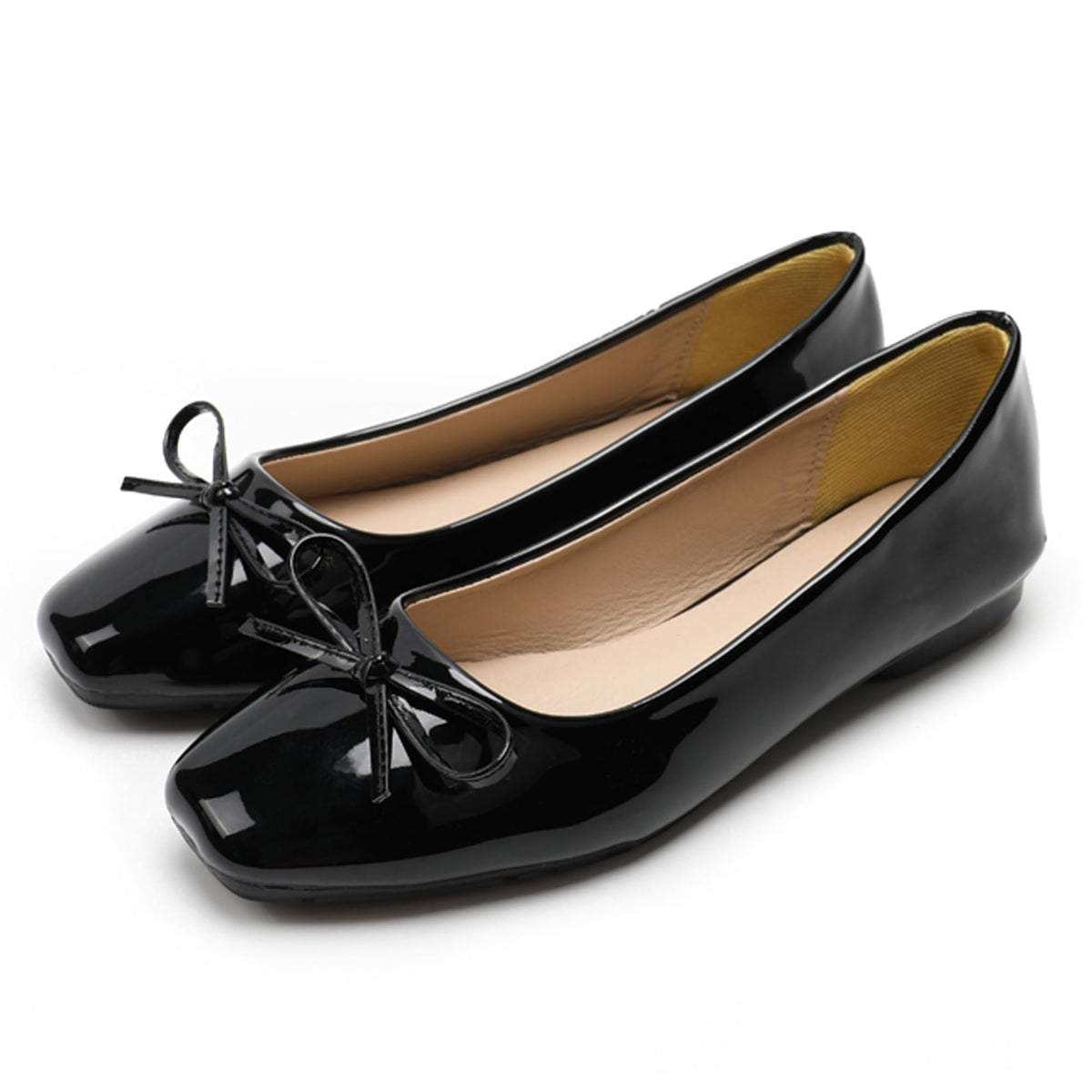 Dear Time Women's Casual Foldable Ballet Flats Square Toe Ballerina Flats Shoes Comfortable