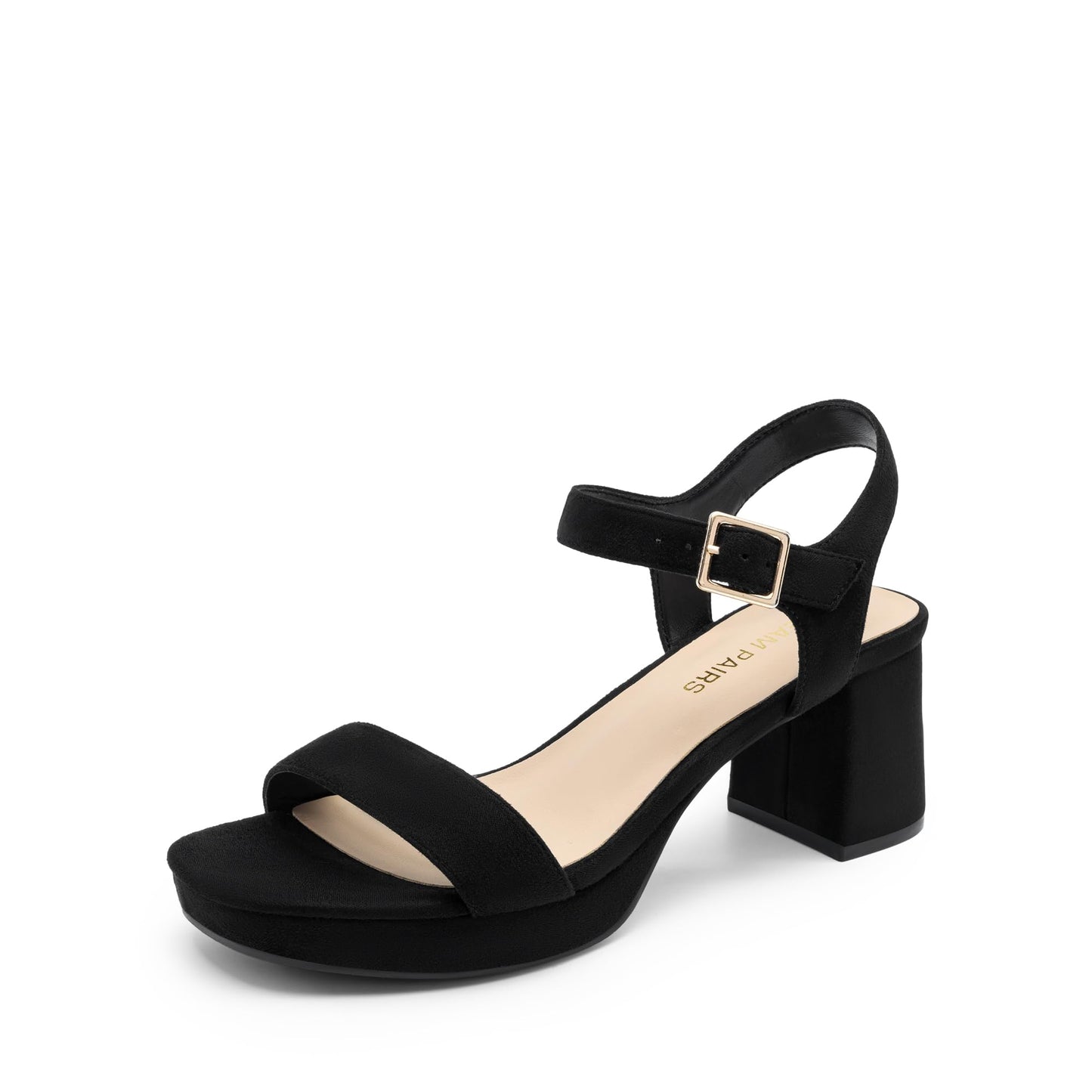 DREAM PAIRS Women's Platform Block Chunky Heels Sandals | Open Square Toe Ankle Strap Heel Fashion Wedding Party Dress Sandals Shoes 2.56-inch Block Heel and a 0.71-inch Platform