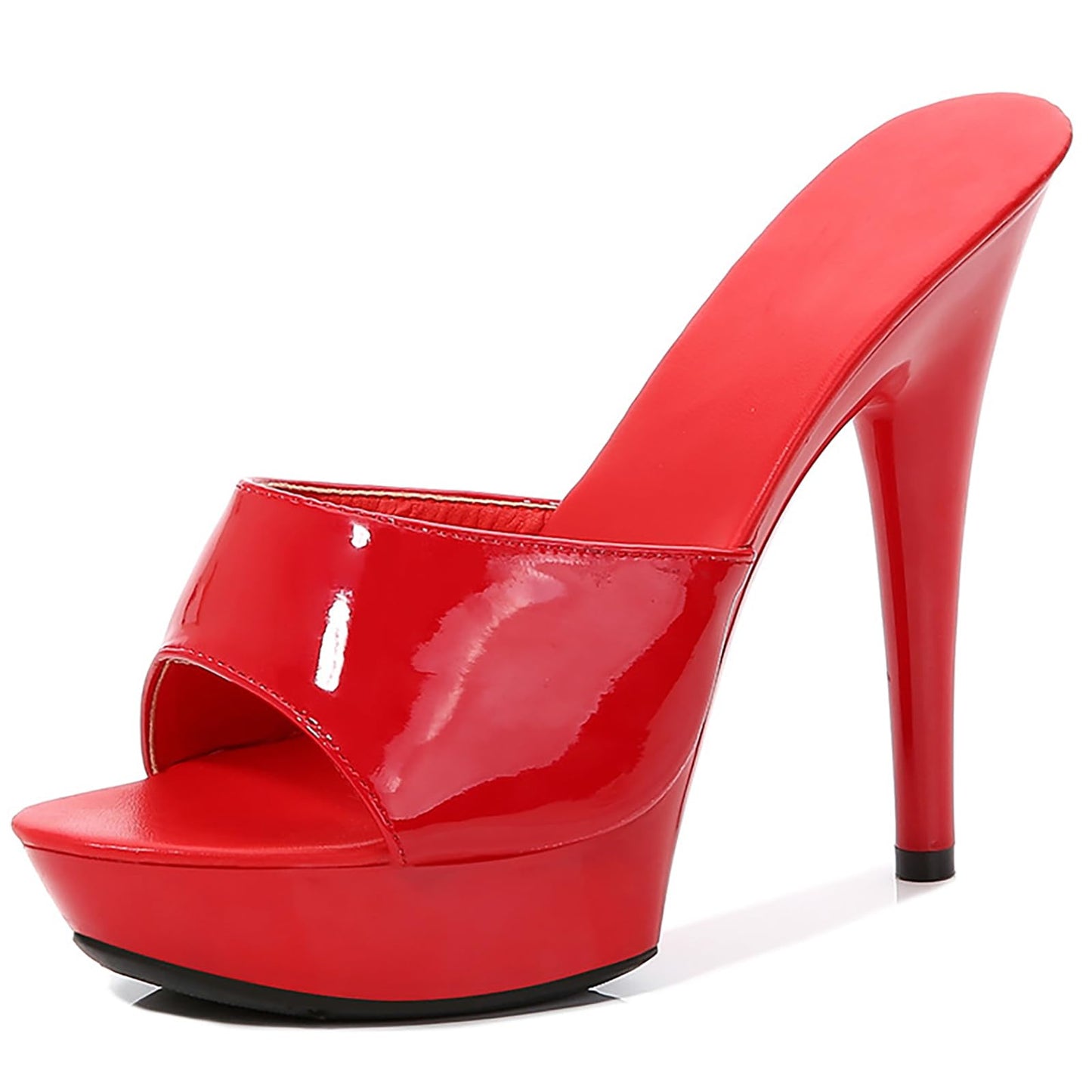 Women Fish Mouth Sky High Heel Platform Sexy Party Slides Round Open Toe Slip On High Heeled Backless Prom Sandals Fashion Stiletto Dress Bridal Evening Shoes