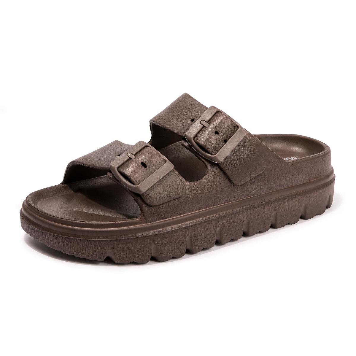 FUNKYMONKEY Women's Comfort Slides Non-Slip Lightweight Flat Beach Sandals | Adjustable Buckle Plastic Sandals with Arch Support, Waterproof Non-Slip Summer Slippers for Pool, Shower & Daily Wear