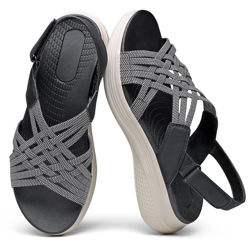 ziitop Women's Sandals Women Footwear Ladies Summer Sandals with Arch Support Comfortable Walking Beach shoes Flat Wedge for Dressy Vacation Travel Office Party Shopping Dating Nursing Water Sports
