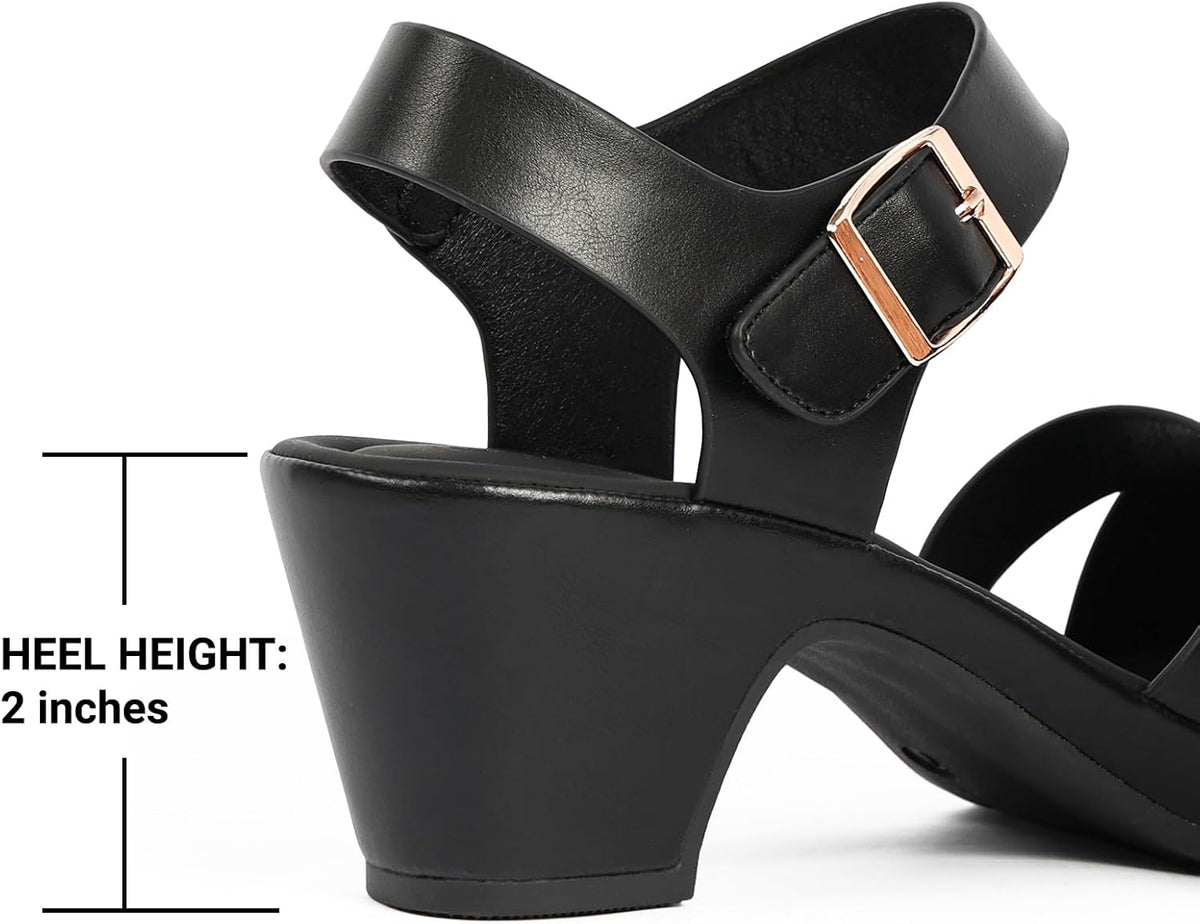 Women's Platform Sandals Dressy: Crisscross Hoop & Loop Block Heels | Chunky Low Heels Strappy Sandals For Women Open Toe Ankle Strap Comfortable Casual Fashion Wedding Party Work Office
