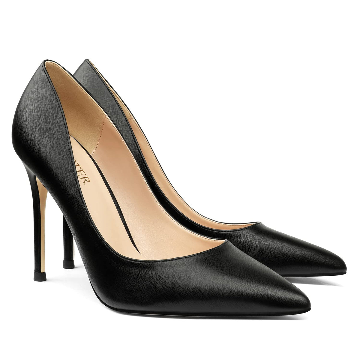 COLETER Women's 4 Inch Pumps Pointed Toe Dress Shoes Slip On Stiletto Pumps | Closed Toe Stiletto High Heel Pumps, Elegant Dress Heels for Business Casual, Formal, Evening Party