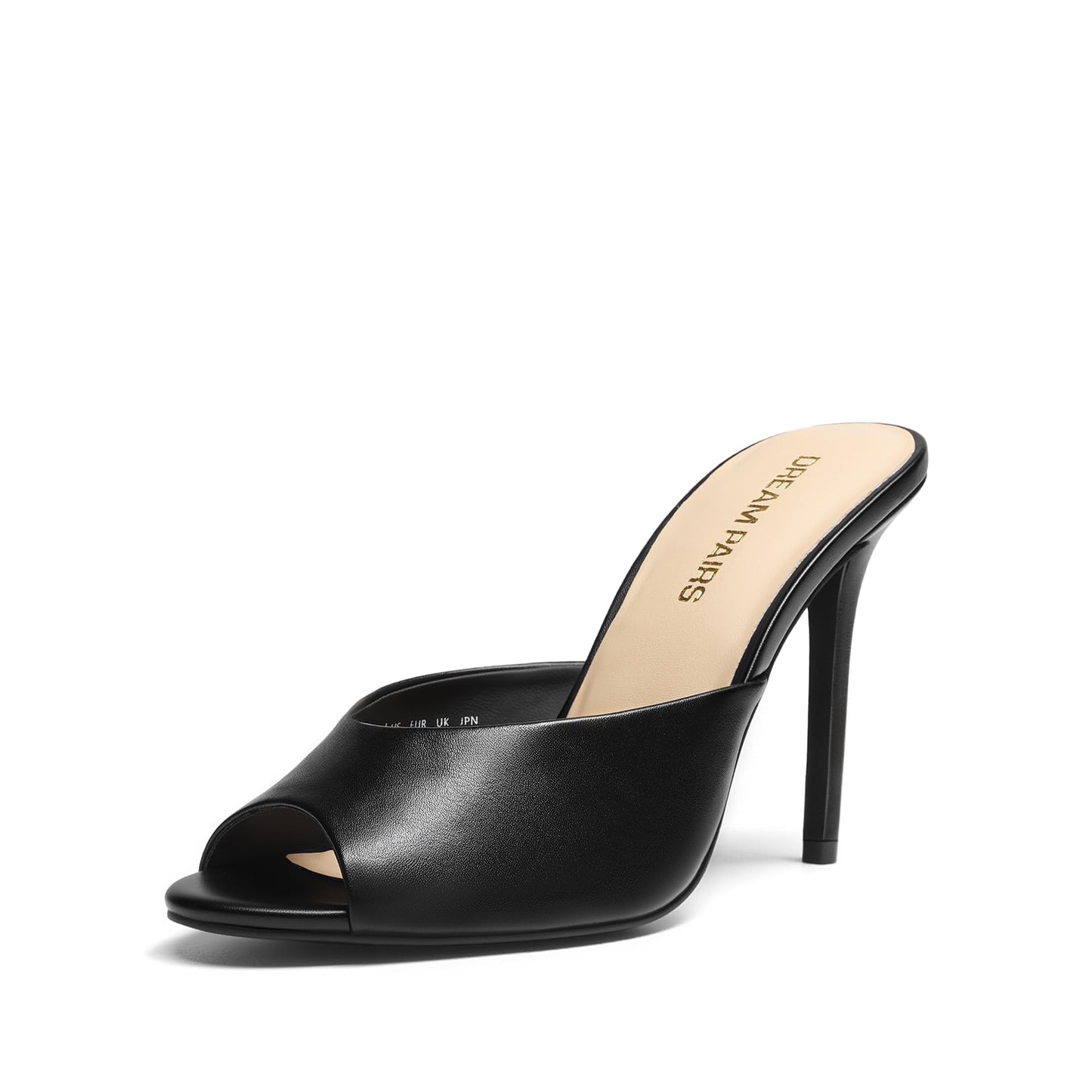 DREAM PAIRS Women's Peep Toe Mule Heel Sandal | chic sexy 3.94 inch high heels,stiletto open round peep toe mules, slip on dress shoes, for party dressy prom wedding