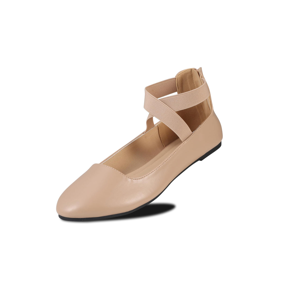 EMMA NEW YORK Ankle Strap Flats for Women | Foam Cushioned Insole, Criss Cross Elastic Strap, Dressy Mary Jane Style