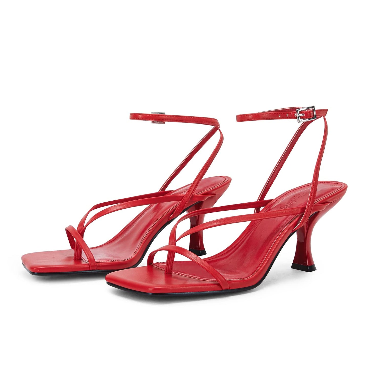 PiePieBuy Women's Lace Up Heeled Sandals Square Flip Flop High Heels Strappy Party Shoes