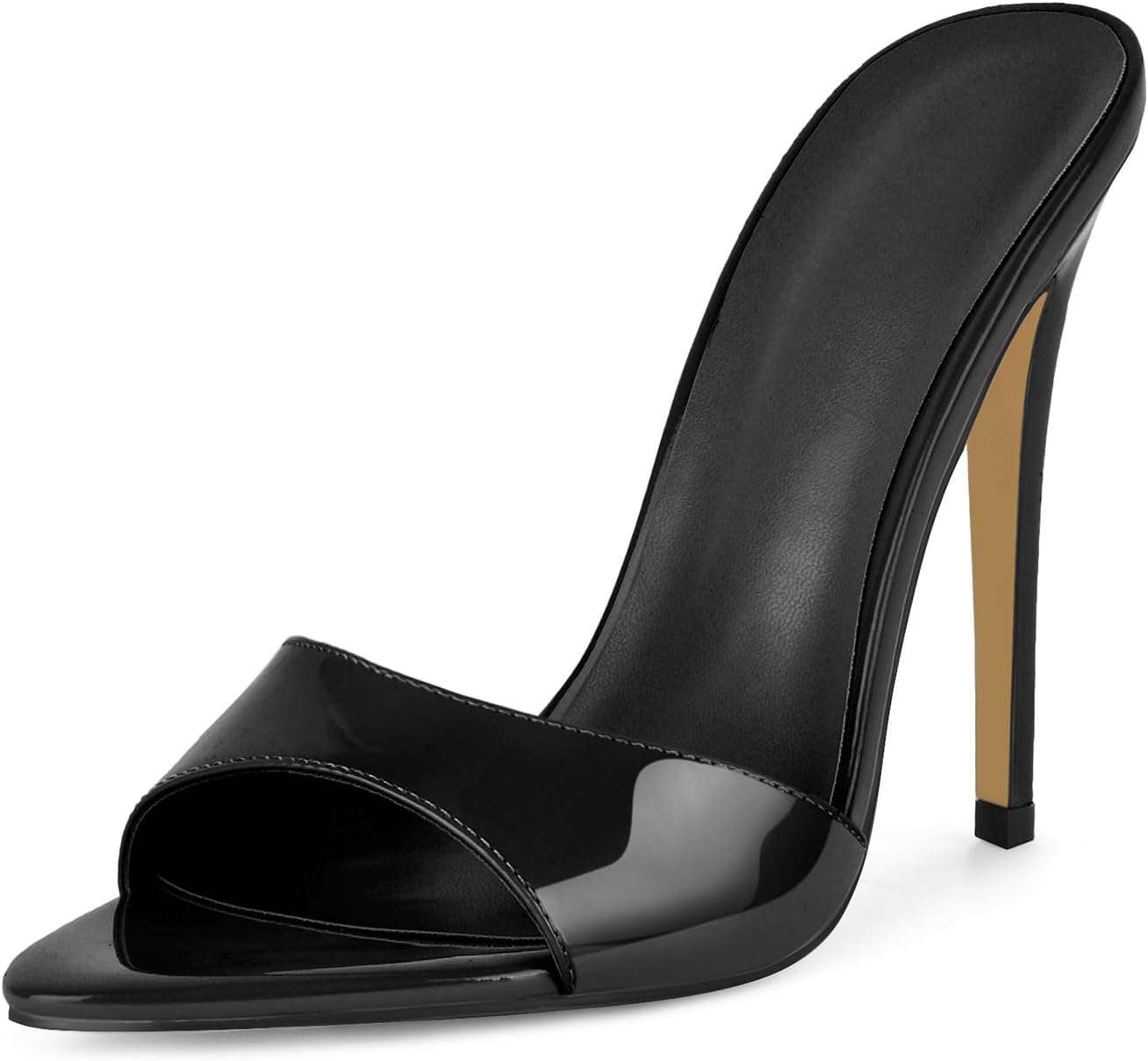 Only maker Heeled Slide Sandals for Women Open Toe Stiletto Mules | Pointed Open Toe, High Heels Slip-On, Dress Shoes, for Party Evening Club & Formal Outfits