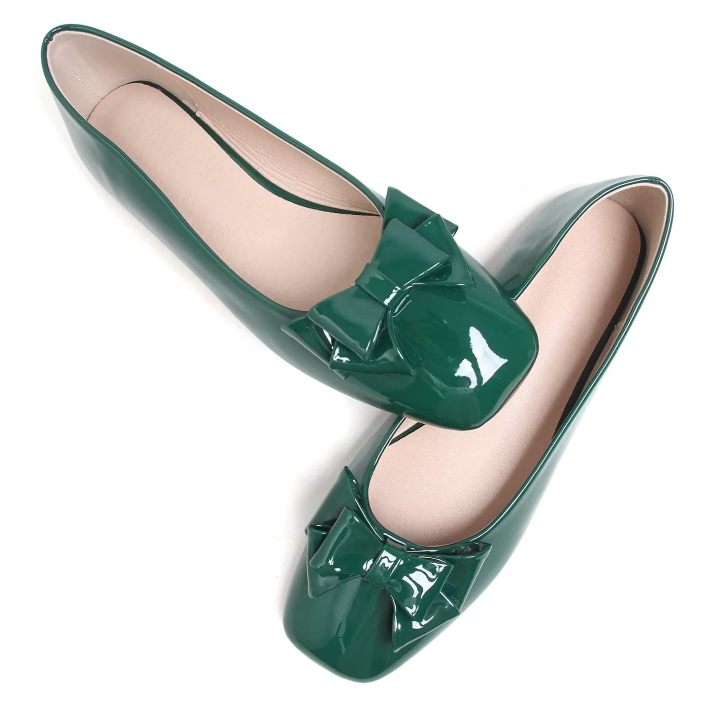 Dear Time Women's Casual Foldable Ballet Flats Square Toe Ballerina Flats Shoes Comfortable