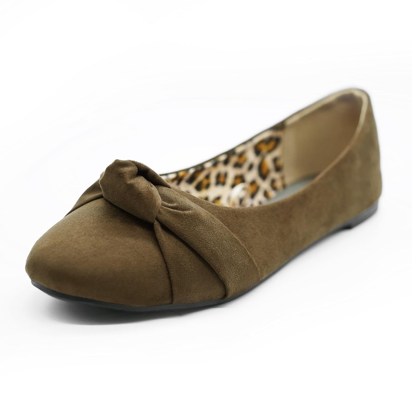 Epic Step Ballet Flats for Women, Comfortable Slip on Faux Suede Round Toe, Ballerina Dressy Flat Shoes
