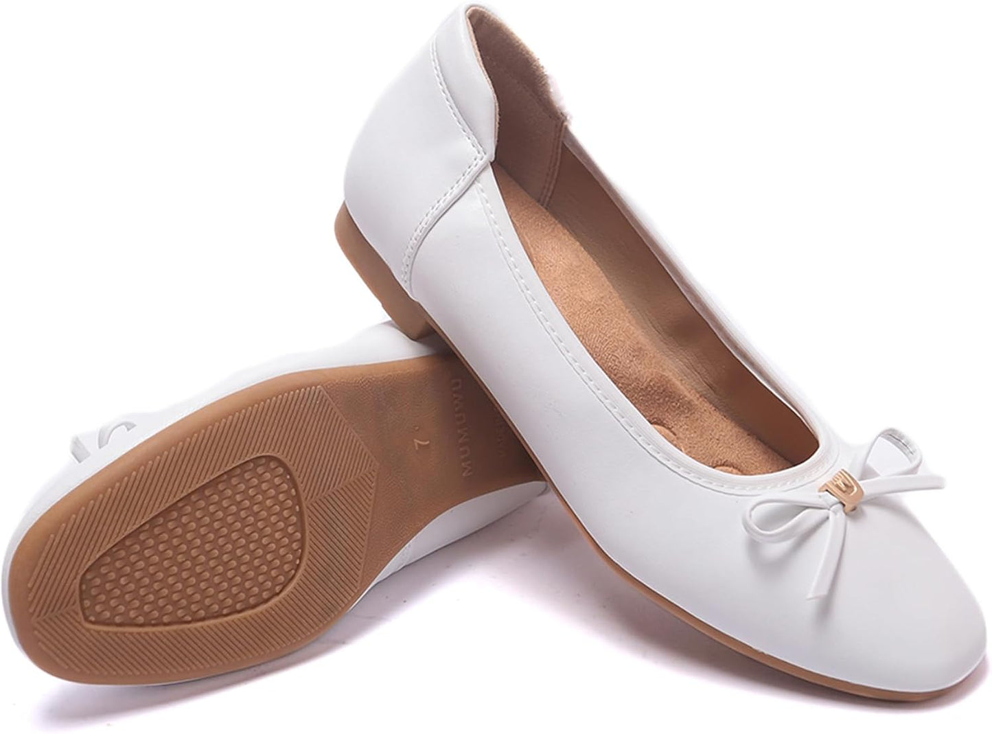 Women's Comfortable Ballet Flats Round Toe Flat Shoes for Women Bow Dressy Flats Shoes with Arch Support Insole