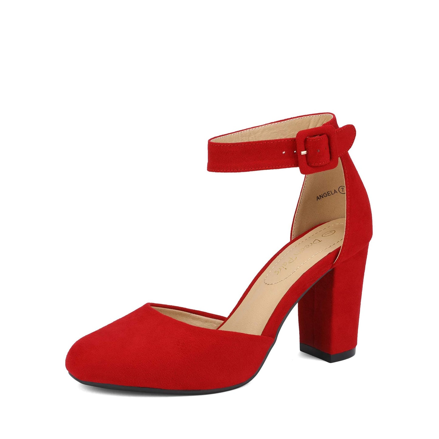 DREAM PAIRS Women's High Heel Chunky Pumps Shoes | Ankle Strap Closed Round Toe Chunky Heels Wedding Pumps Shoes for Women