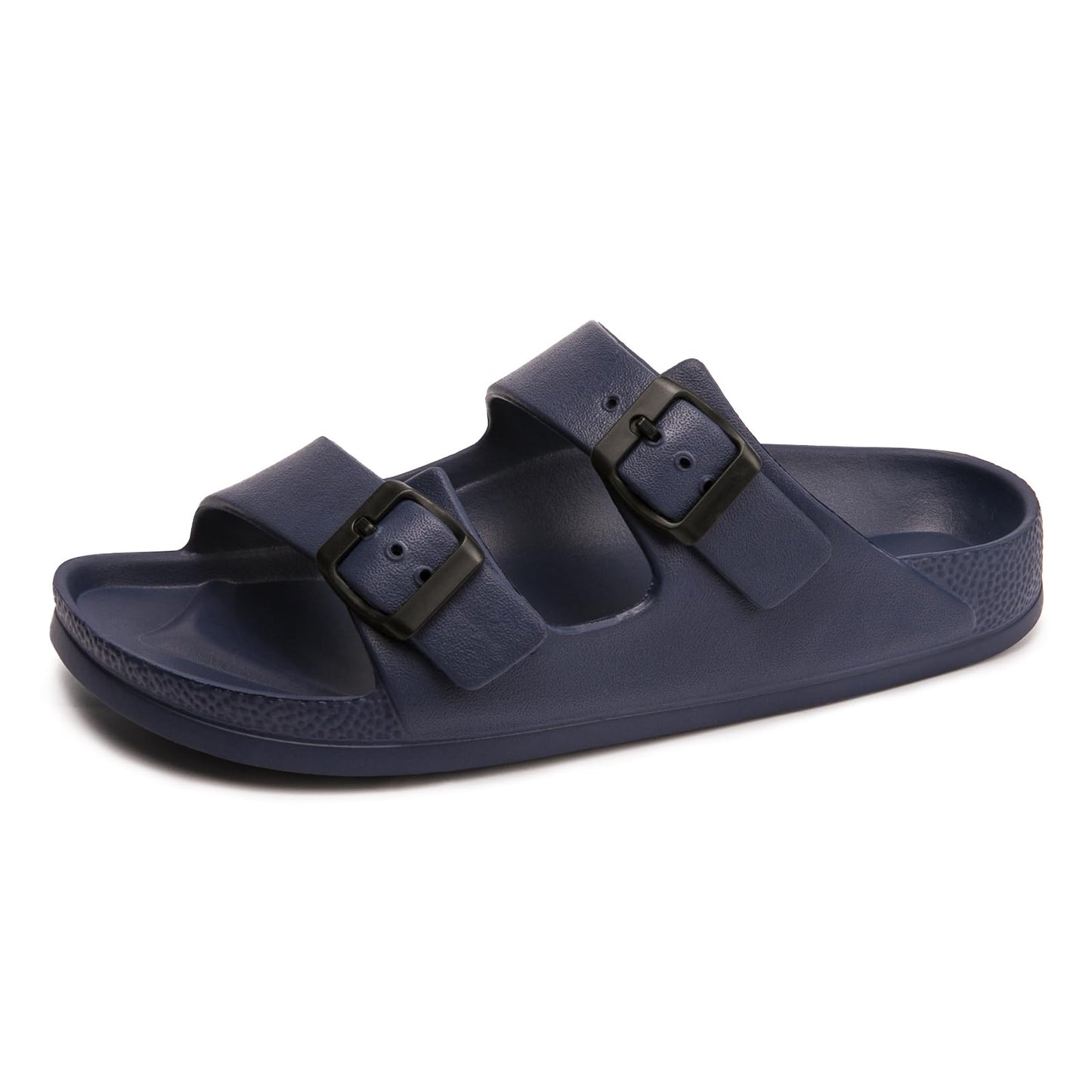 FUNKYMONKEY Women's Comfort Slides Non-Slip Lightweight Flat Beach Sandals | Adjustable Buckle Plastic Sandals with Arch Support, Waterproof Non-Slip Summer Slippers for Pool, Shower & Daily Wear