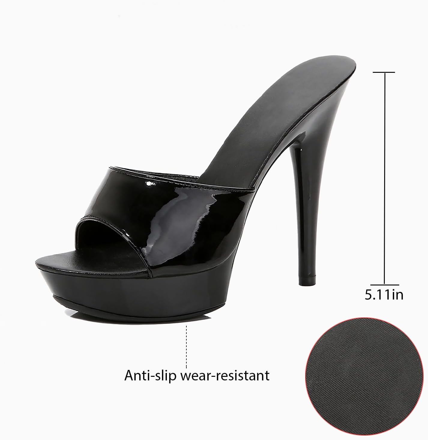 Women Fish Mouth Sky High Heel Platform Sexy Party Slides Round Open Toe Slip On High Heeled Backless Prom Sandals Fashion Stiletto Dress Bridal Evening Shoes