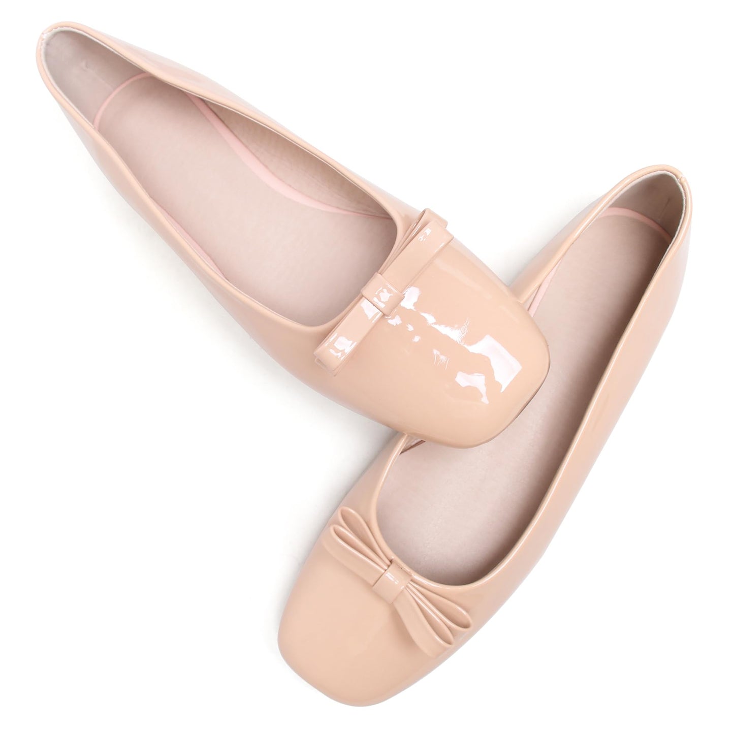 Dear Time Women's Casual Foldable Ballet Flats Square Toe Ballerina Flats Shoes Comfortable