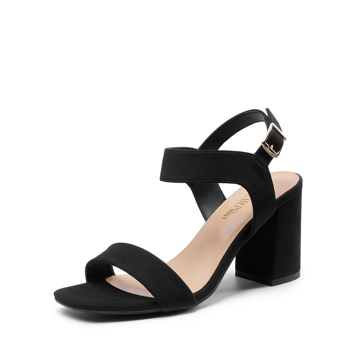 DREAM PAIRS Women's Heeled Sandals Chunky Heels | High Heels, Square Toe Block Ankle Strap 3 inch Comfortable Heeled Sandals For Formal Wedding Party Dress