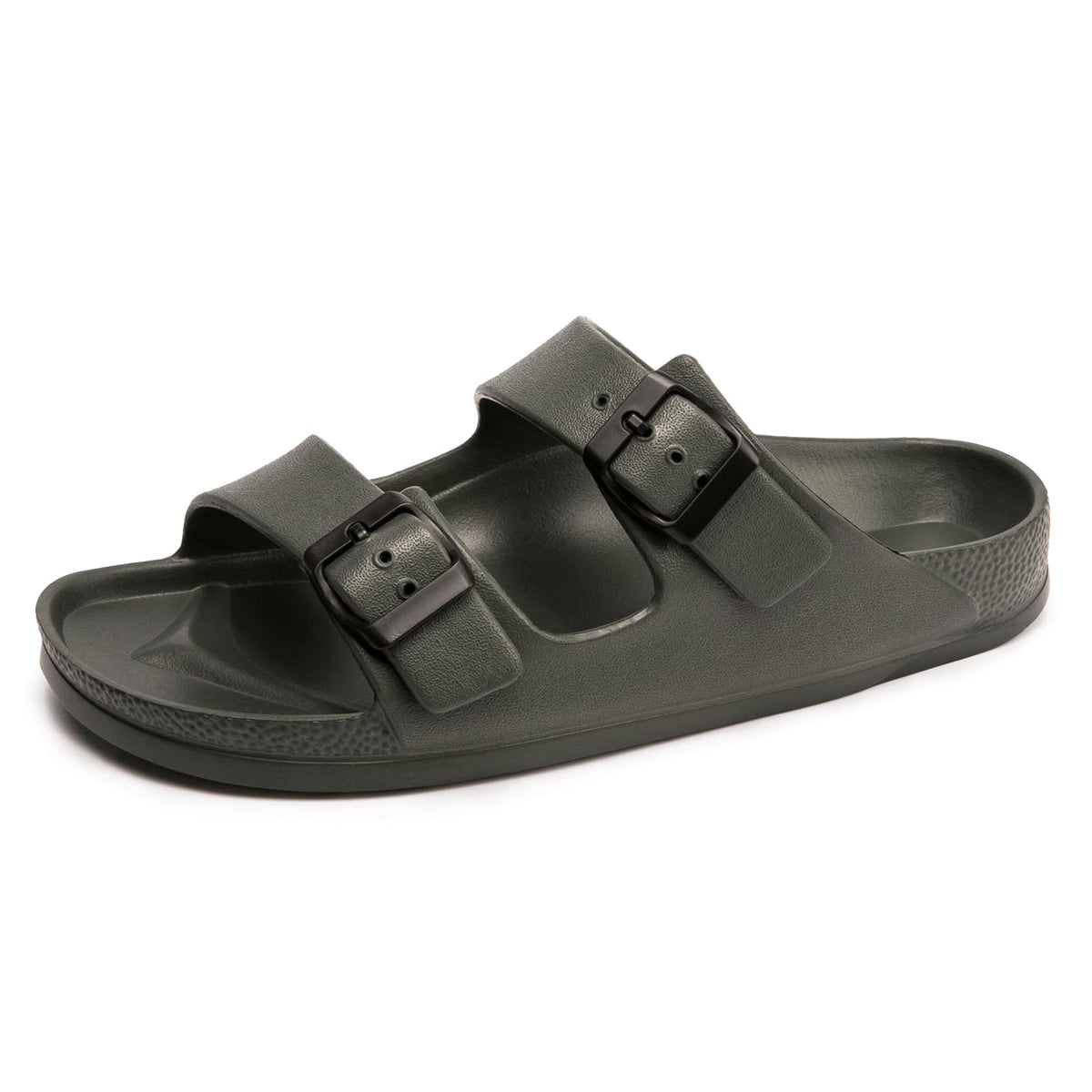 FUNKYMONKEY Women's Comfort Slides Non-Slip Lightweight Flat Beach Sandals | Adjustable Buckle Plastic Sandals with Arch Support, Waterproof Non-Slip Summer Slippers for Pool, Shower & Daily Wear