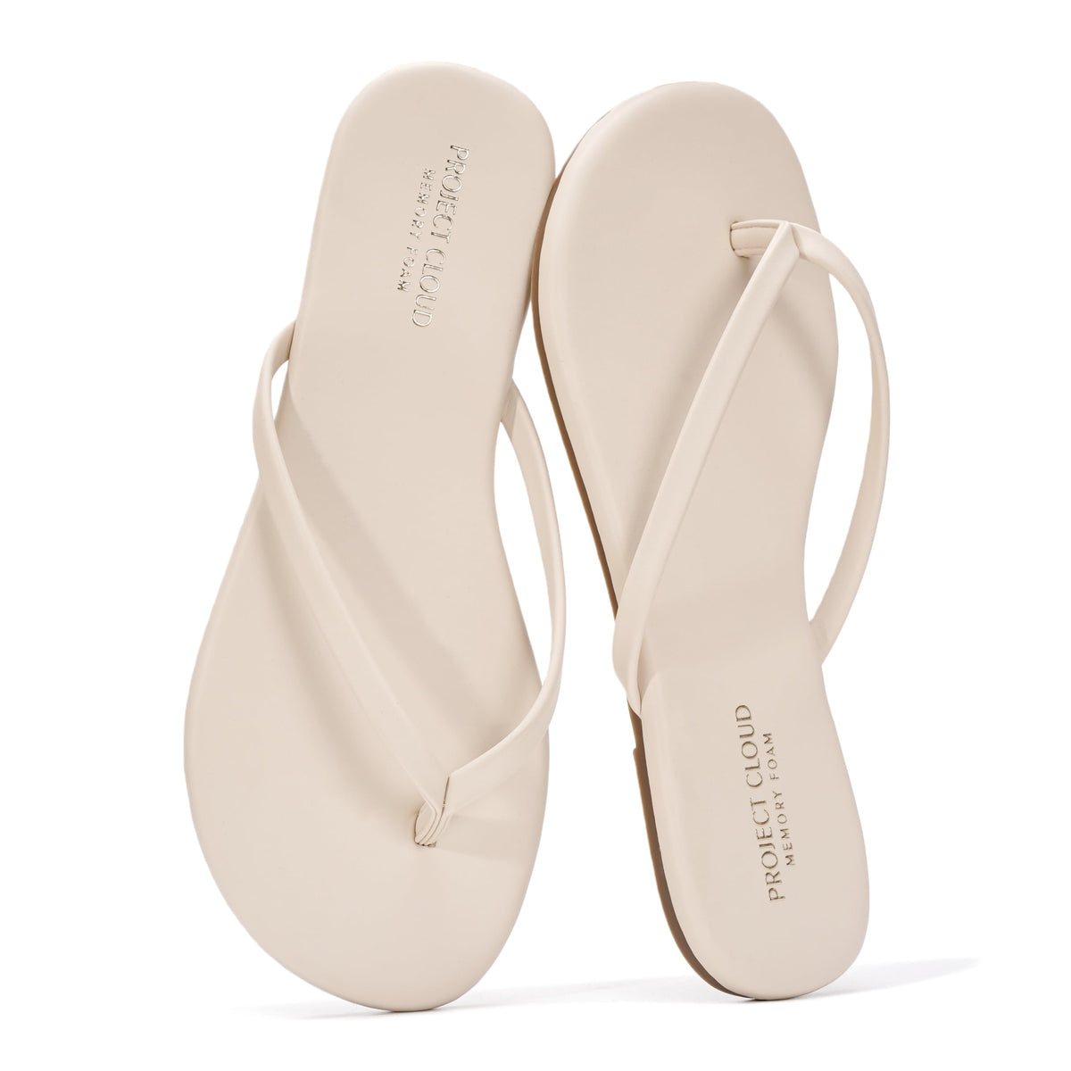 Project Cloud Flip Flops for Women Memory Foam Flats Sandals (Foundations) | Lightweight and Durable Non-Slip SoleWomens Sandals - Beach Essentials Womens Flat Sandals for Everyday Comfort Daily Wear