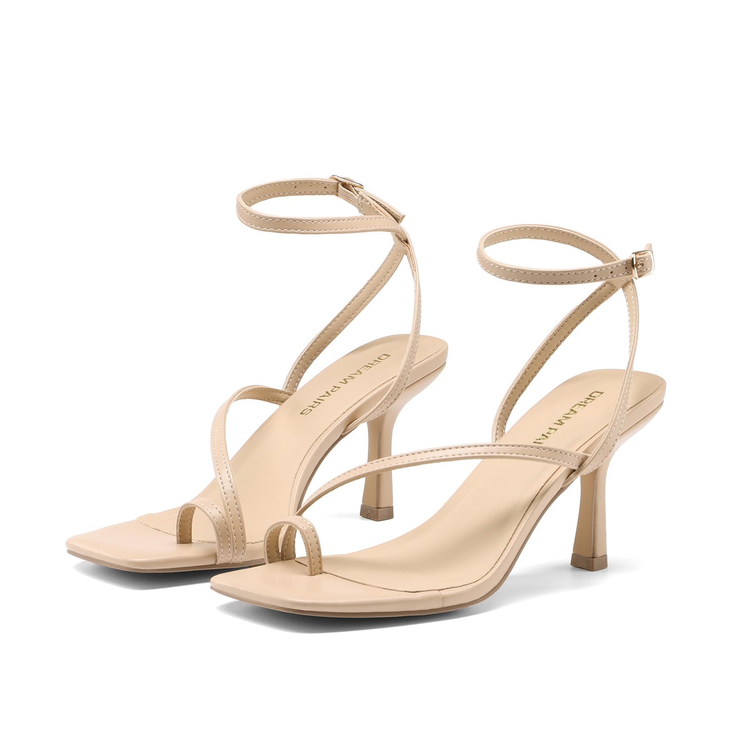 DREAM PAIRS Women's Kitten Low Heel Sandals | Square Open Toe Adjustable Ankle Strappy Summer Sandals, Flip Flop Fashion and Comfortable Dressy Shoes 2026 for Daily Party