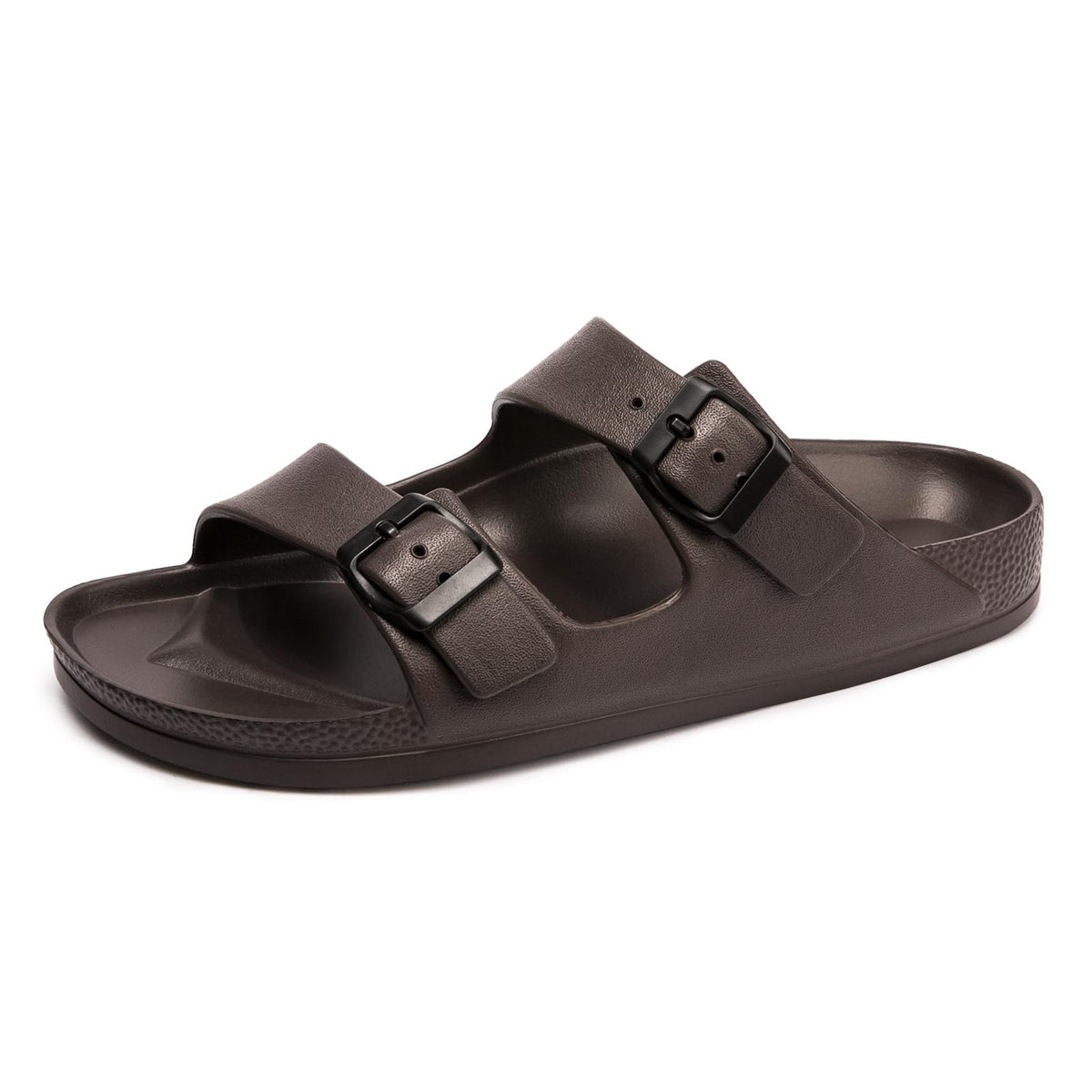FUNKYMONKEY Women's Comfort Slides Non-Slip Lightweight Flat Beach Sandals | Adjustable Buckle Plastic Sandals with Arch Support, Waterproof Non-Slip Summer Slippers for Pool, Shower & Daily Wear